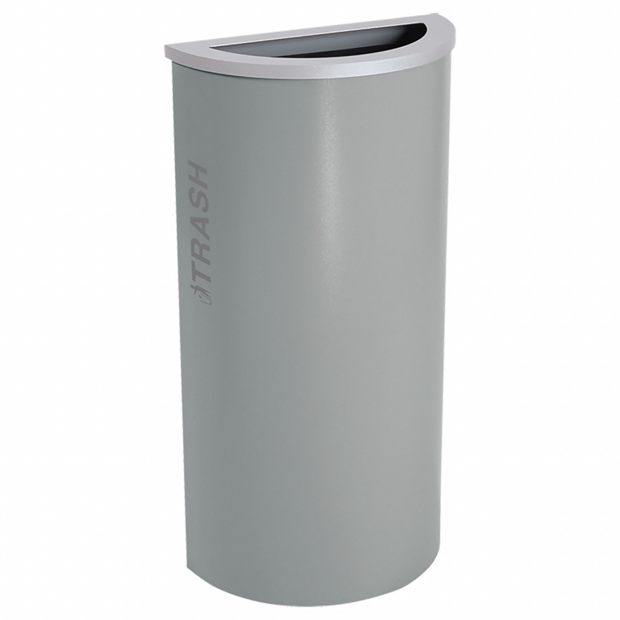 Recycling Bin 8 gal Gray Half-Round