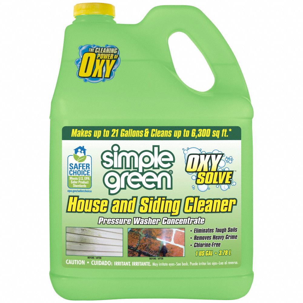 Pressure Washer Cleaner: Pressure Washer, 1 gal Container Size, Houses/Siding