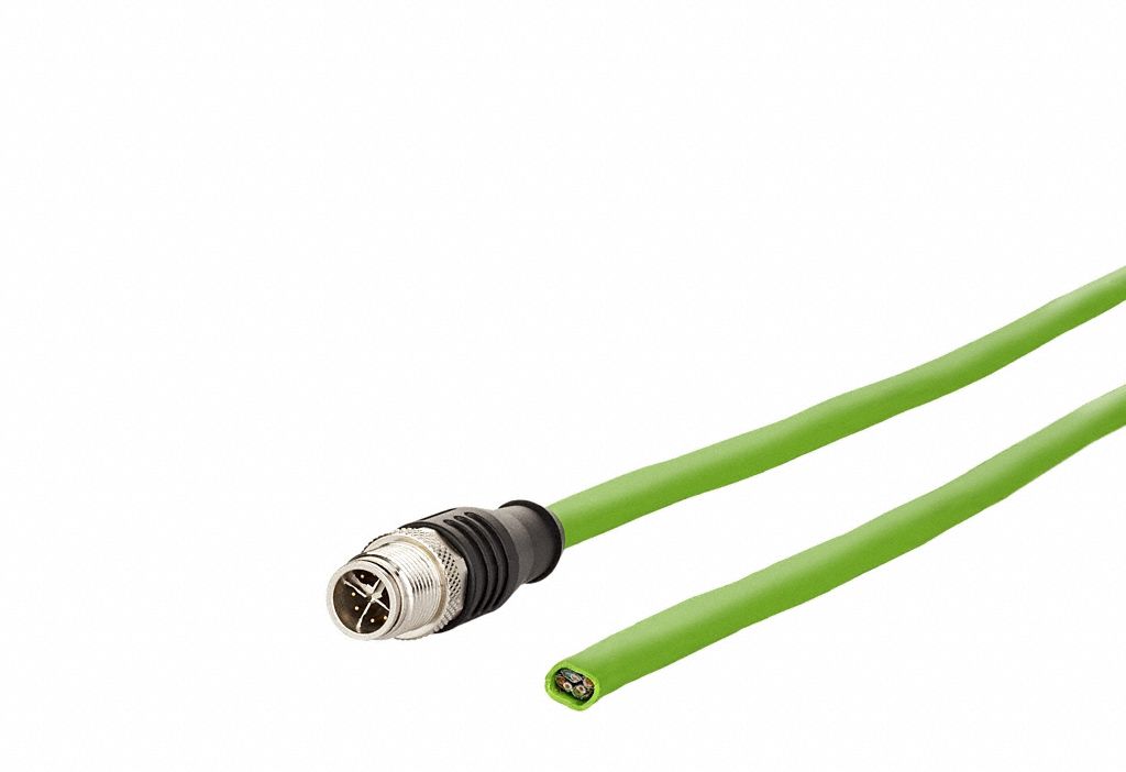 METZ CONNECT, Cat7, M12 Plug Male Straight x Bare Wire, M12