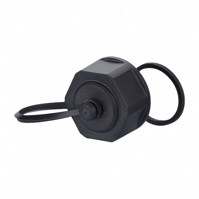 IP67 Protective Cap: Protective Cap, Plastic, V1 Bulkhead, IP67/IP6X/IPX7, Black