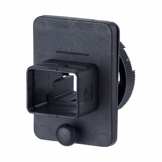 Bulkhead: Bulkhead, 1 Ports, Polyamides, IP65/IP6X/IPX7, 1 1/16 in x 1 1/2 in, Black