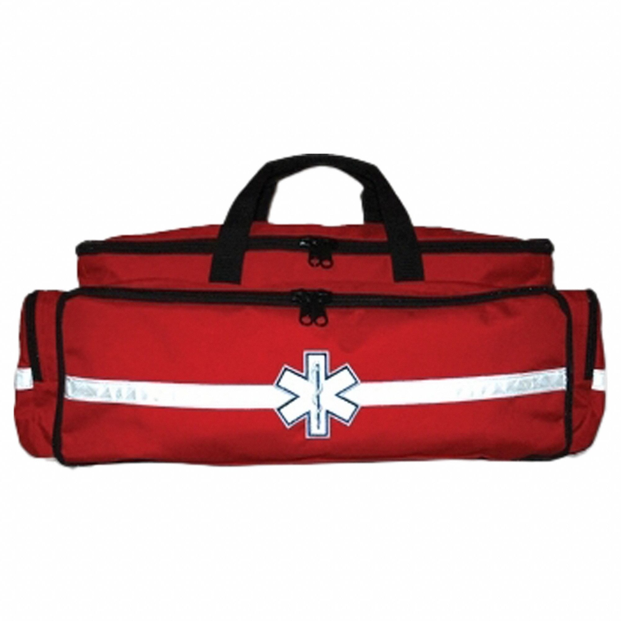Emergency Medical Kit: 315 Components, Nylon, Bag, Red, Medication Included, Nylon
