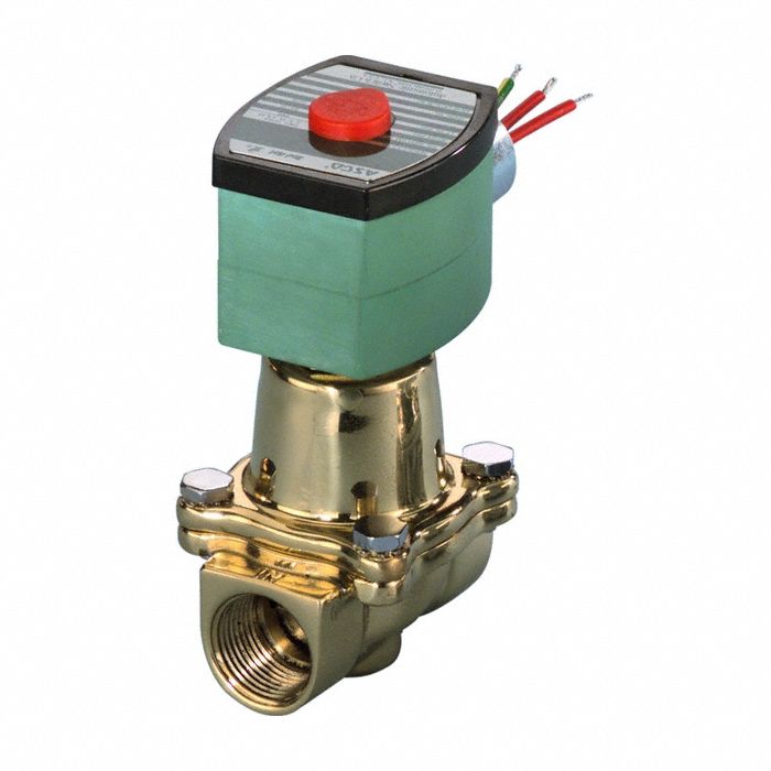 SOLENOID VALVE: 2-WAY, NORMALLY CLOSED, ½ IN PIPE SIZE, 110V AC/120V AC, HIGH TEMP