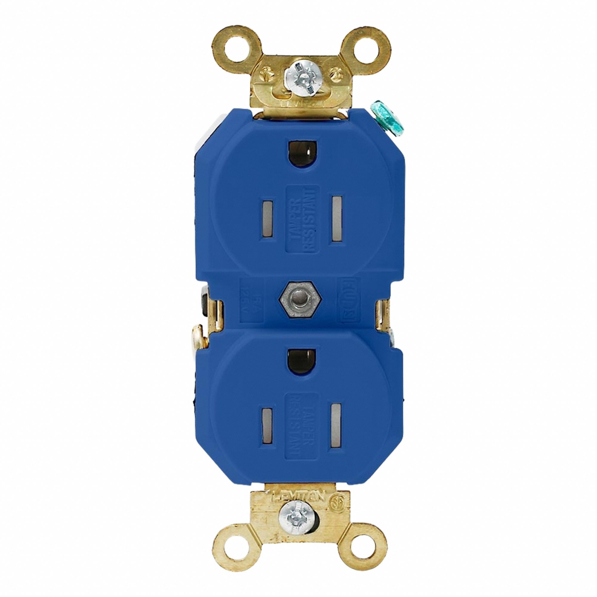 LEVITON Plugs and Receptacles: Duplex, 5-15, Blue, 125V AC, 15 A, 2 Pole / 3 Wire (MPN 5262-SGB)