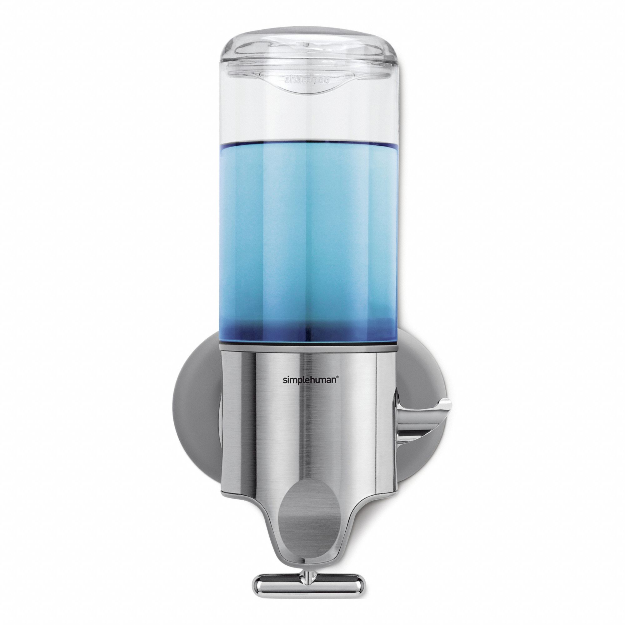 Toiletry Dispenser: 9 5/8 in Ht, 4 3/4 in Wd, 3 3/4 in Dp, Bulk Refill, Adhesive Tape