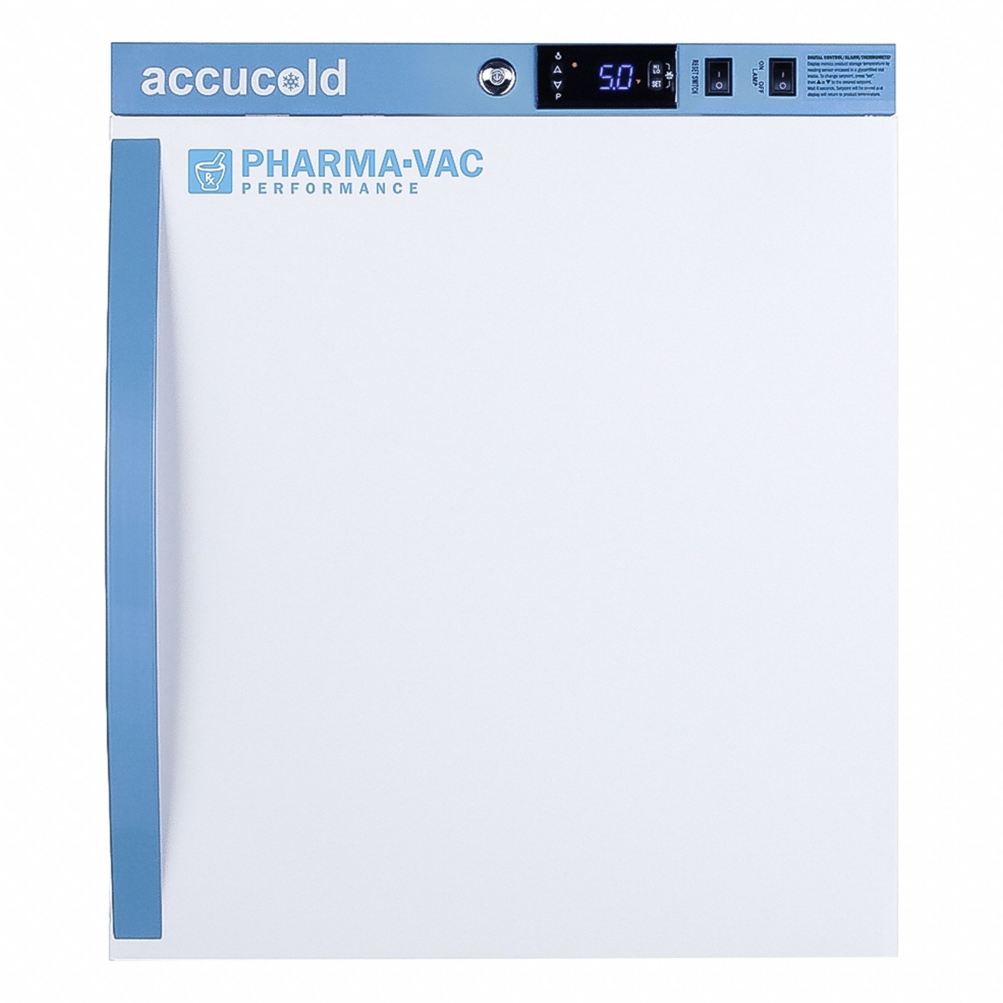 ACCUCOLD Vaccine Refrigerator: 2 cu ft, Upright, 2°C to 8°C, 23 1/4 in Overall Dp, Swing, 1 Doors (MPN ARS2PV). Key specifications — Door Opening Style: Right; Color: White; Alarm Type: Door Ajar; Manufacturer Part Number: ARS2PV; Brand: ACCUCOLD; Product Type: Vaccine Refrigerator; Door Type: Swing; Refrigerant Type: R-600a.