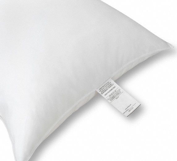 Pillow: Non-Woven, 26 in Overall Lg, 20 in Overall Wd, 18 oz Fill Wt, Polyester, White