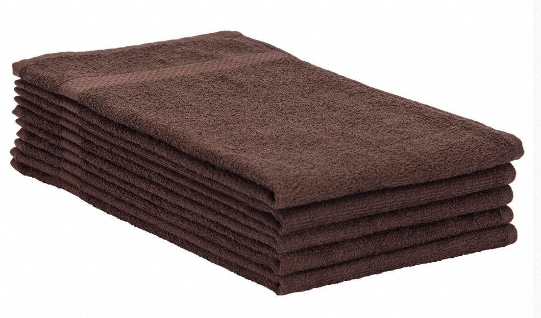 Salon Towel: Brown, 29 in Overall Lg, 16 in Overall Wd, 3 lb/dozen, Ring Spun Material