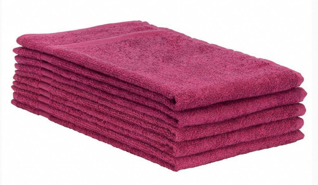Salon Towel: Burgundy, 29 in Overall Lg, 16 in Overall Wd, 3 lb/dozen, Dobby Border