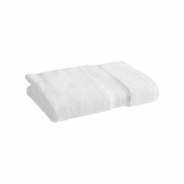 Bath Towel: White, 54 in Overall Lg, 27 in Overall Wd, 15 lb/dozen, Ring Spun Material