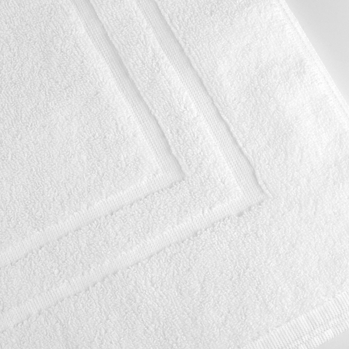 Bath Mat: White, 34 in Overall Lg, 22 in Overall Wd, 10 lb/dozen, 100% Cotton Material