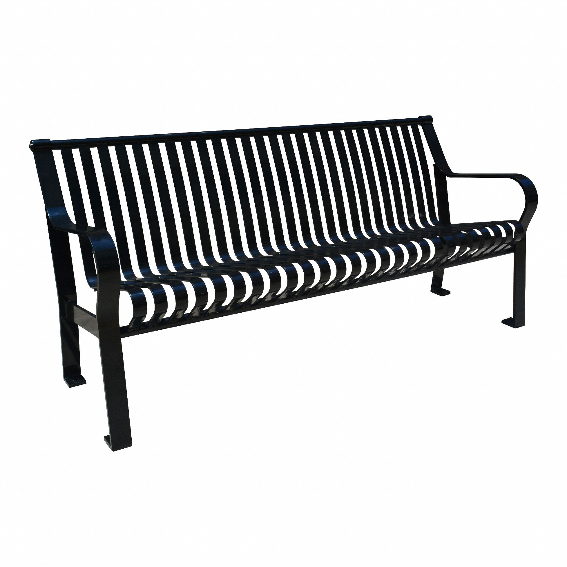 Outdoor Bench Powder Coated Black Steel
