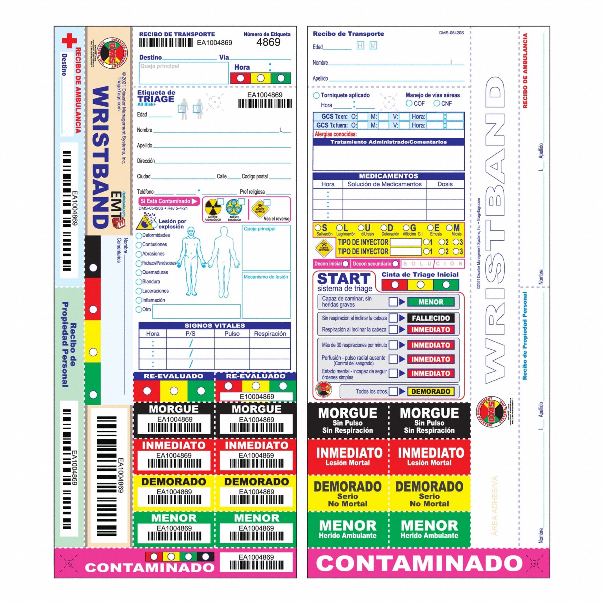 Wristband Triage Tags: 50 PK