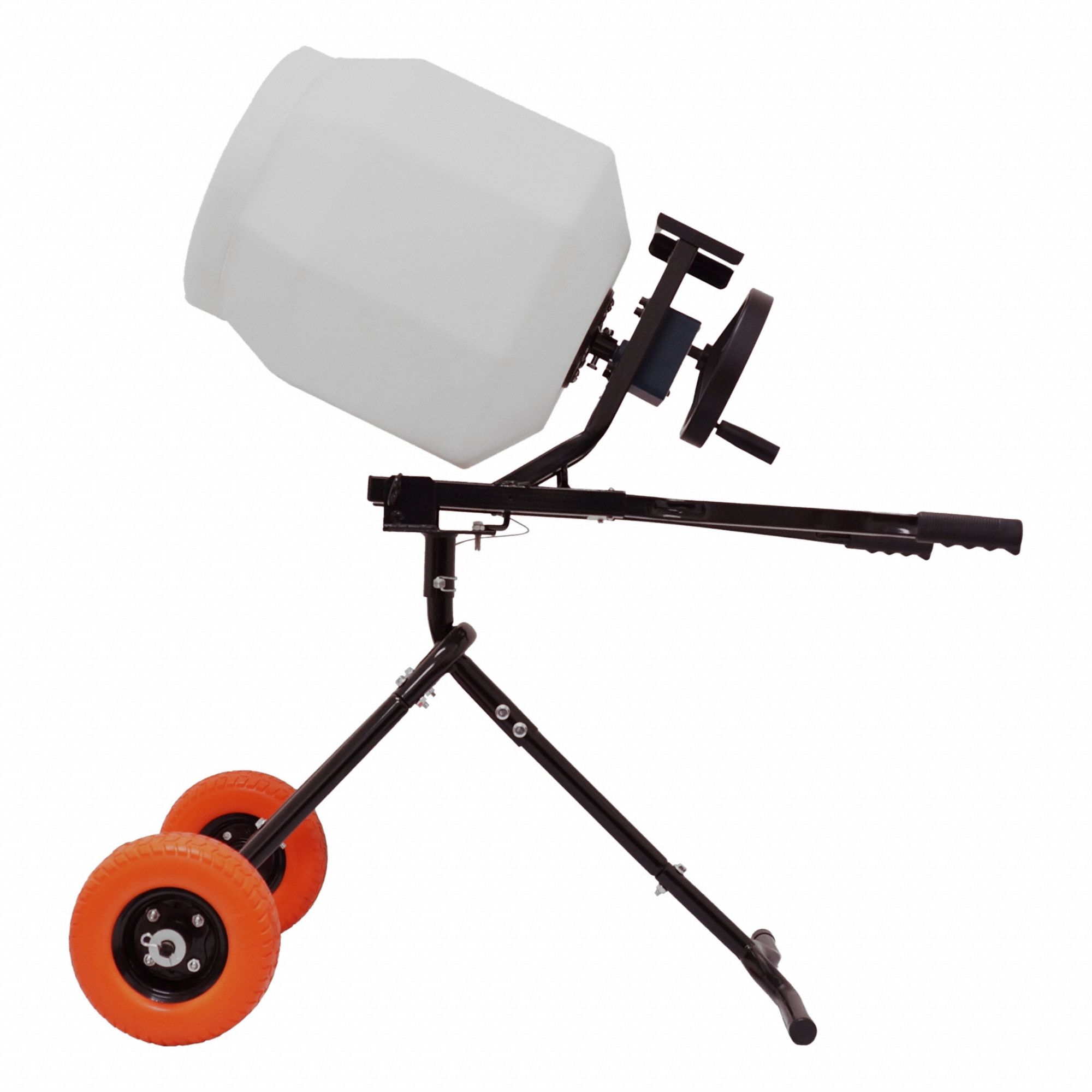 Compact Manual Mixer: 1 4/5 cu ft Drum Capacity, Polyethylene Drum