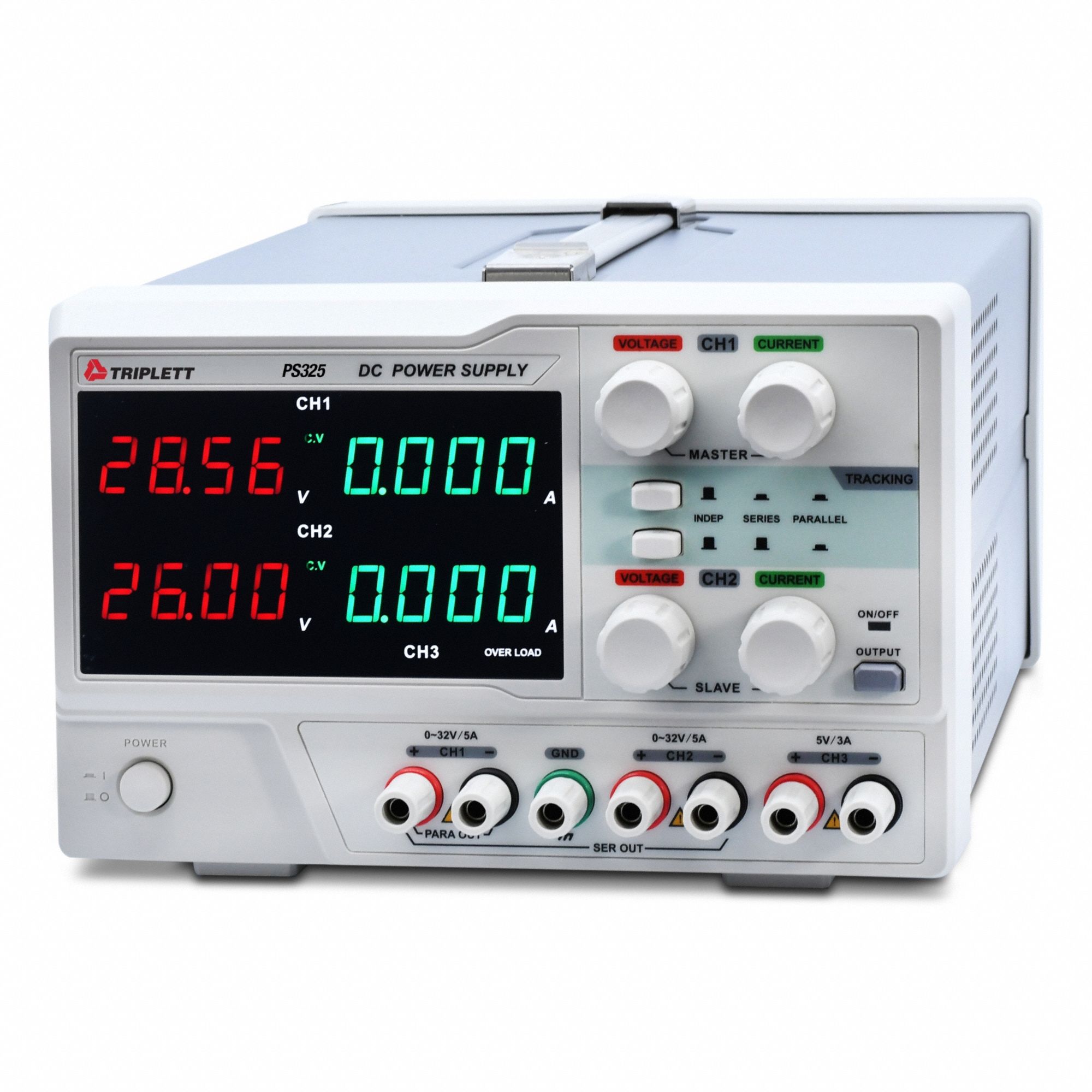 TRIPLE OUTPUT DC POWER SUPPLY, 5 A CURRENT OUTPUT 1 - MAX, 5 A CURRENT OUTPUT 2 - MAX