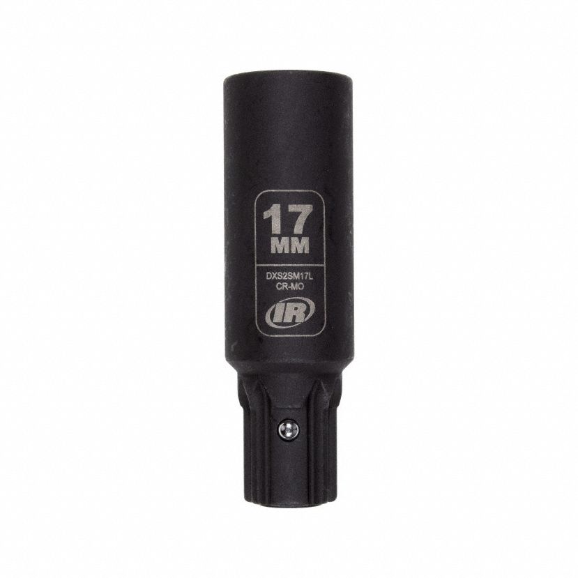 Impact Socket: Metric, 17 mm Socket Size, 6-Point, Deep, 2 61/64 in Overall Lg