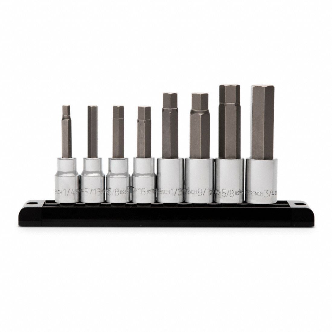 Mid Length Hex Bit Socket SAE 1/2 Dr 8PC