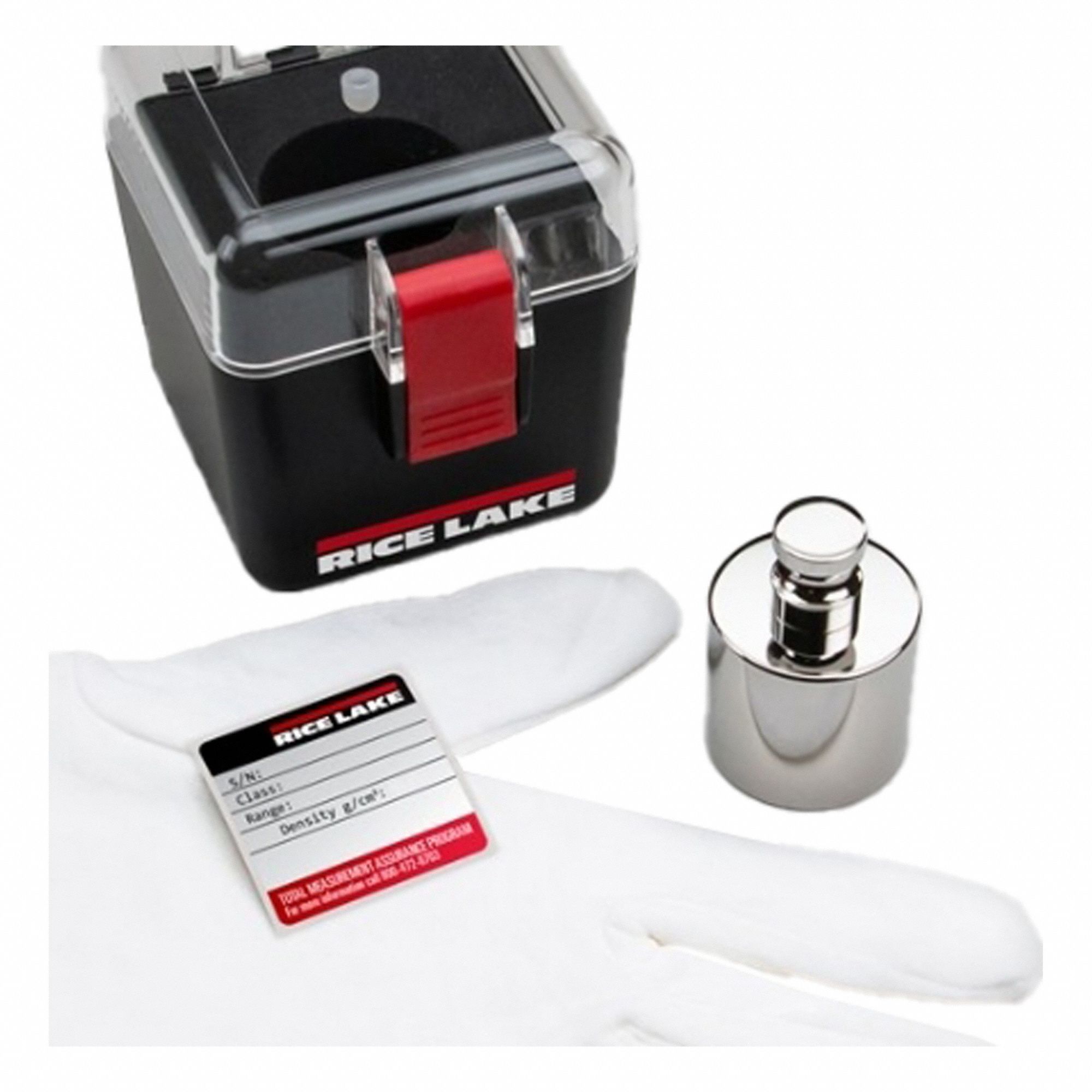 RICE LAKE WEIGHING SYSTEMS Calibration Weight Kit: 1 g Nominal Mass, Cylinder Calibration Wt, 2, 1 g (MPN 82649). Key specifications — attr1385174: Case; attr1385170: RICE LAKE WEIGHING SYSTEMS; attr1385171: Stainless Steel.