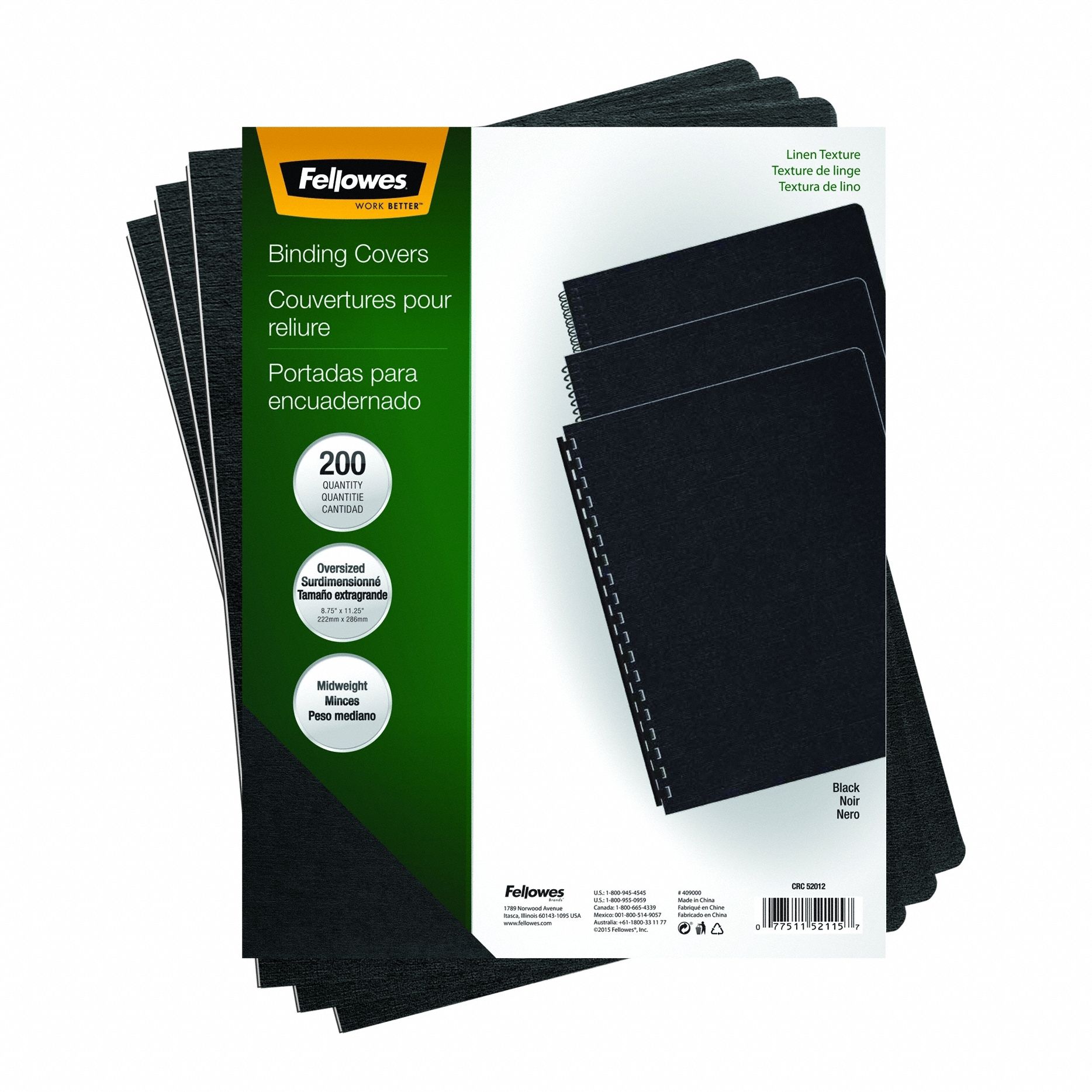 BINDING COVERS,BLACK,PK200