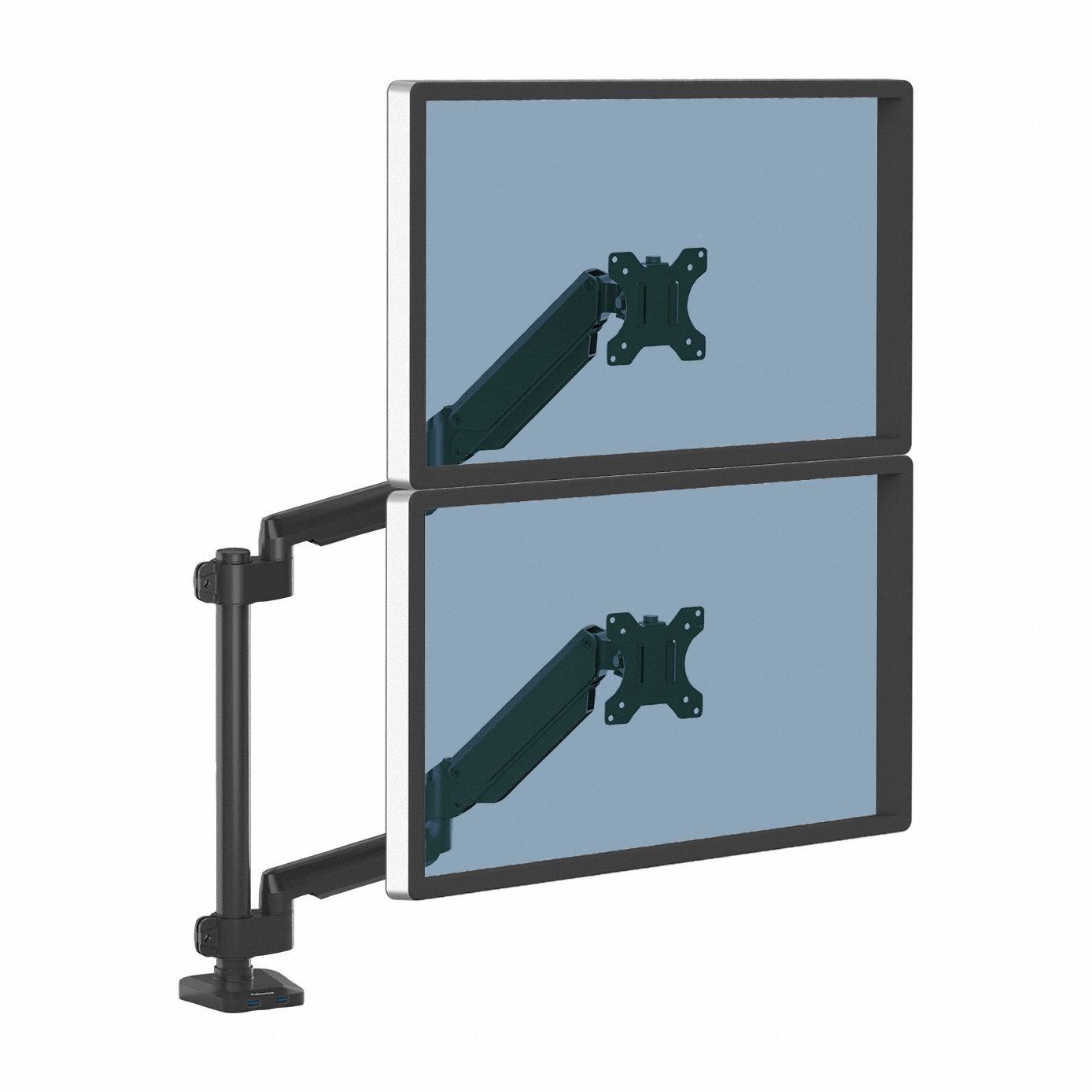 DUAL STACKING MONITOR ARM,SILVER