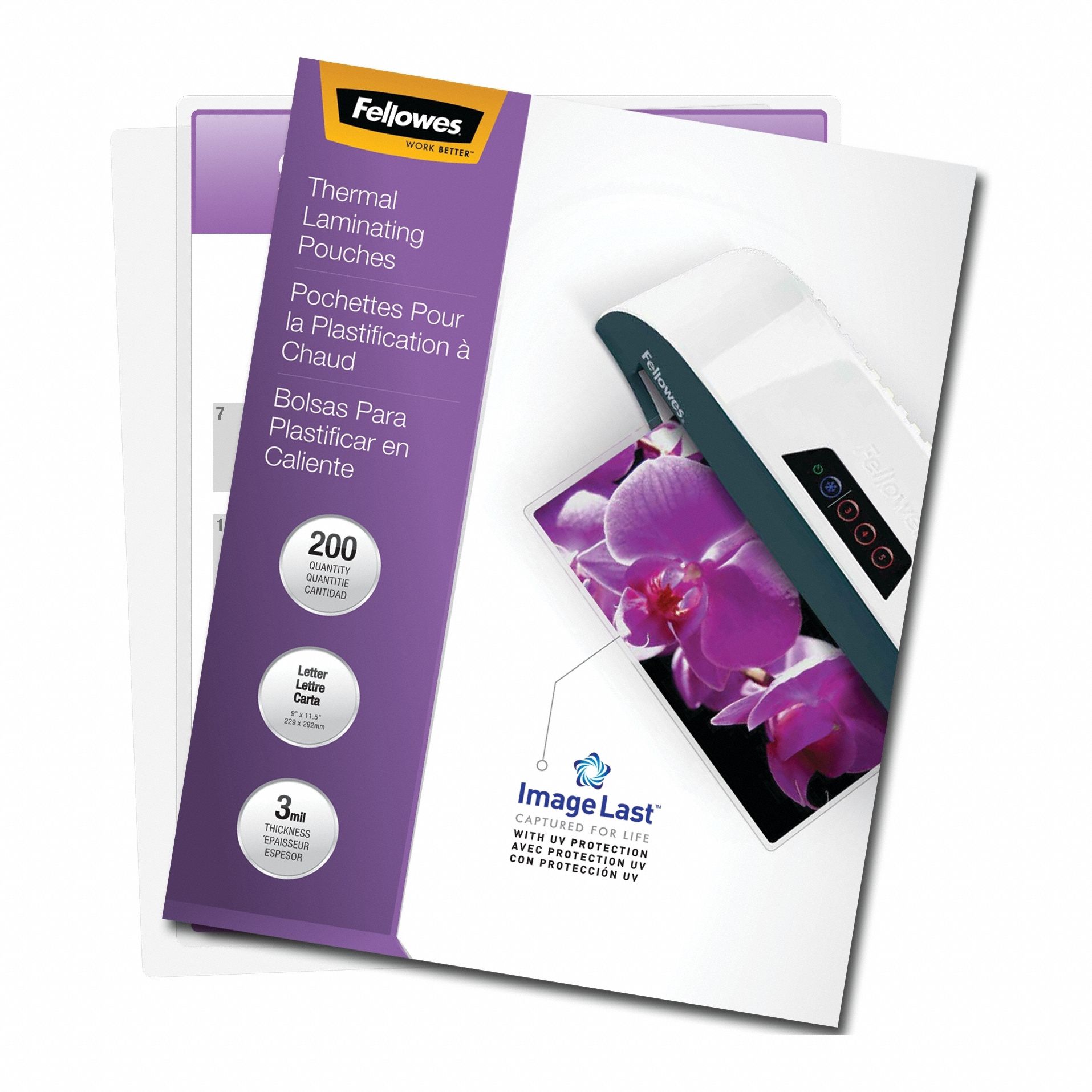 Laminating Pouch: Hot Lamination, 11 1/2 in Lg, 9 in Wd, 3 mil Thick, 200 PK