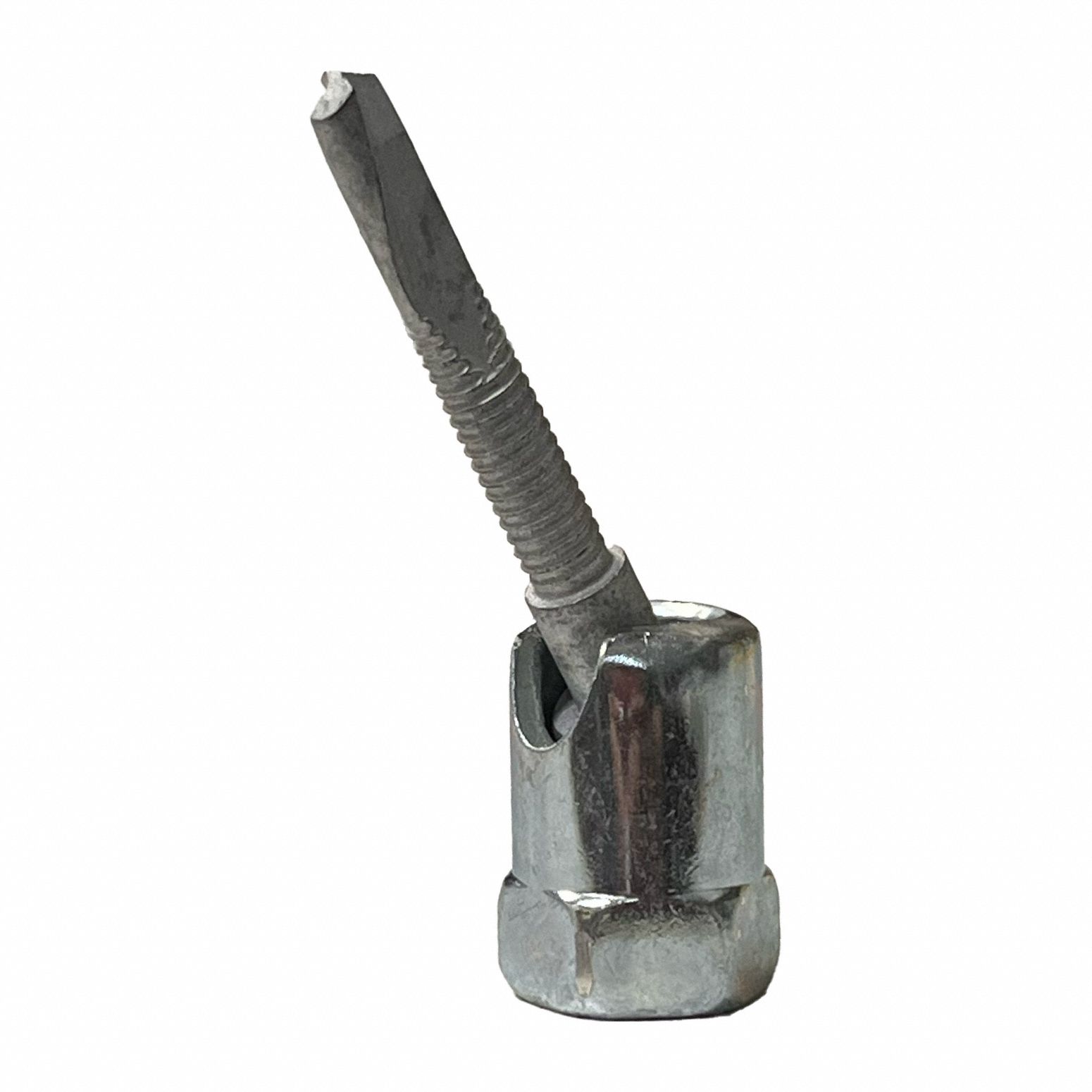 Rod Hanger: 7/32 in Overall Dia, 1 3/4 in Overall Lg, #12 Screw Size, Steel, Screw, 25 PK