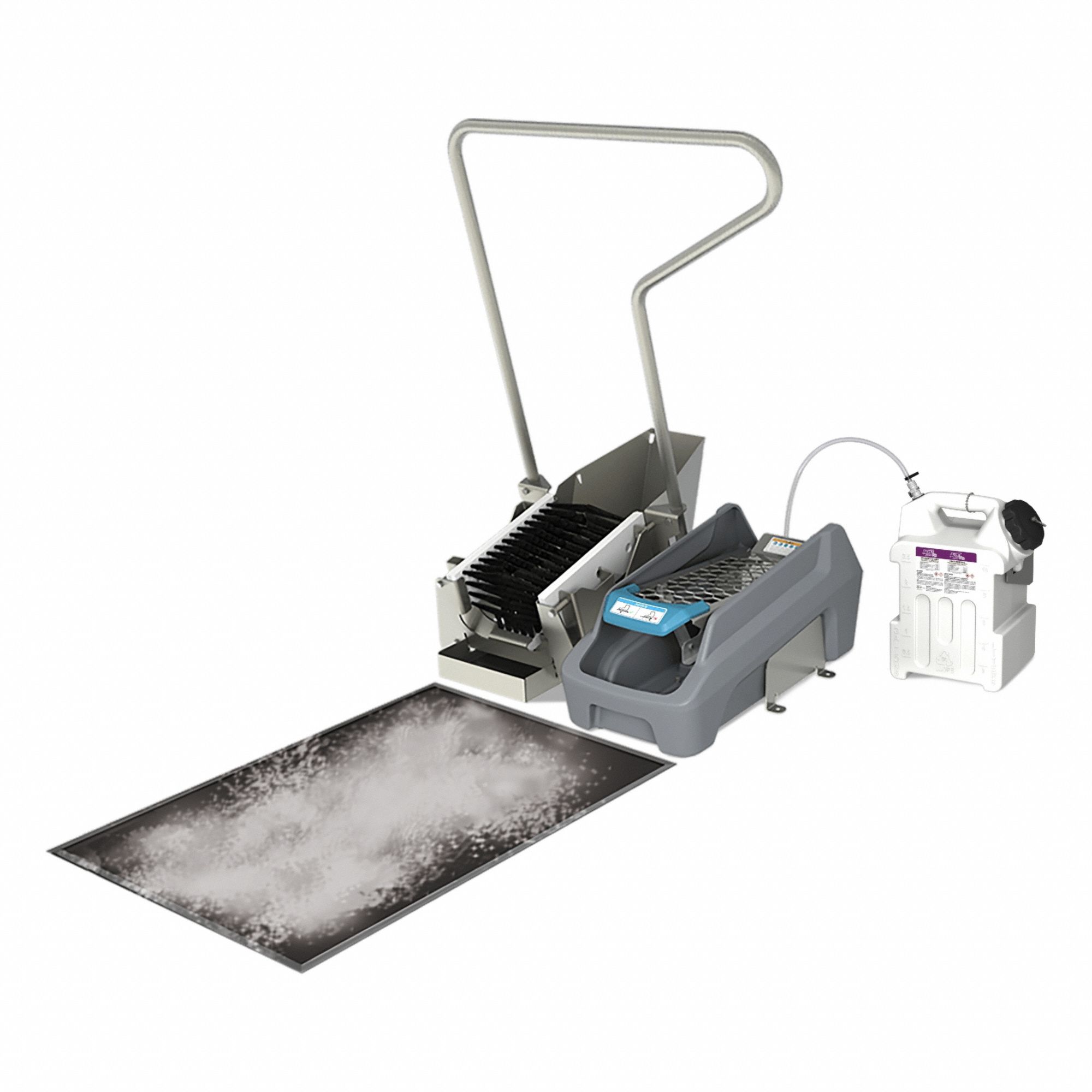 Footwear Sanitizing Unit: ADB0004-BS, 8 7/8 in Brush Ht, Plastic, 16 in Overall Ht