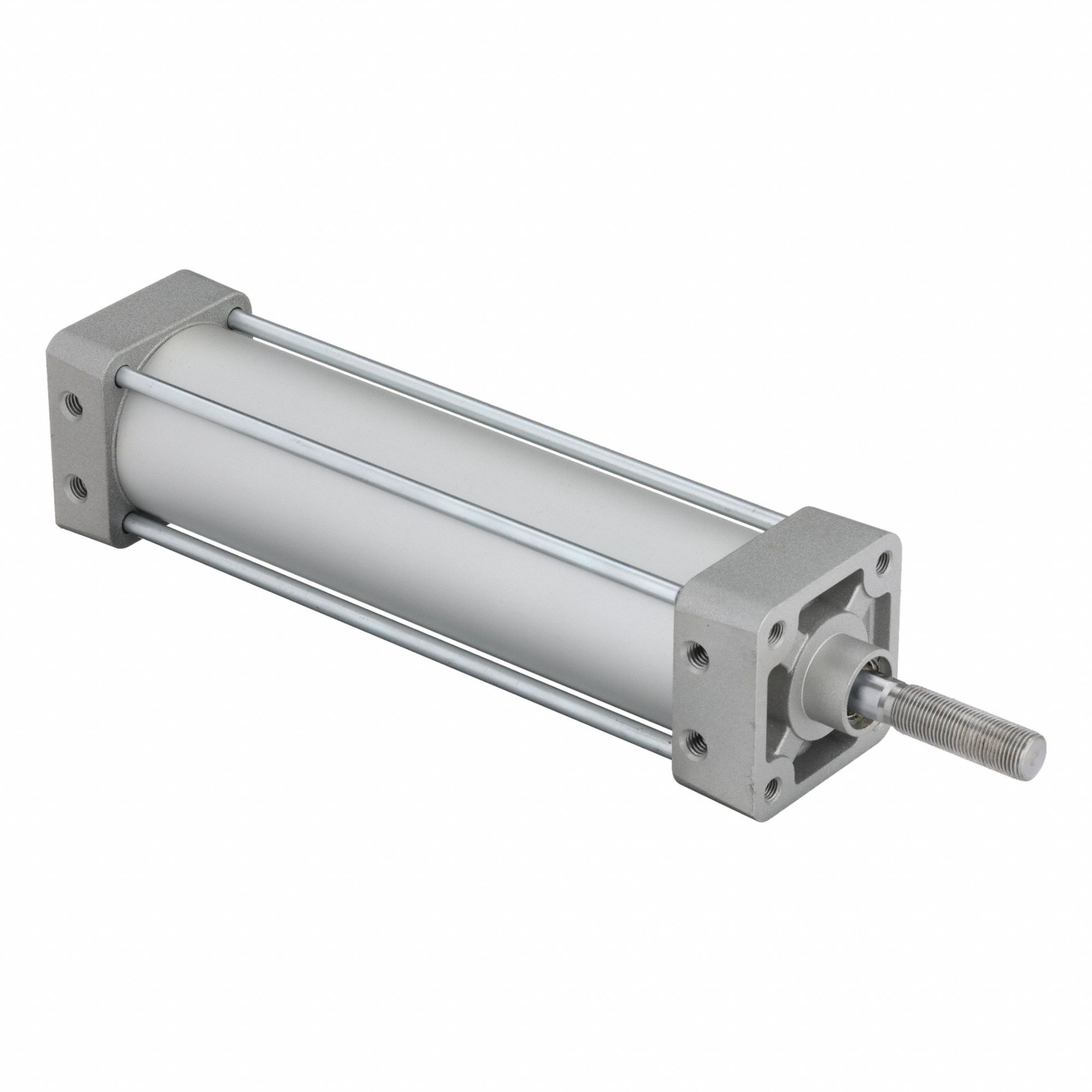 Tie Rod Cylinder: Tie Rod, 2 1/2 in Bore Dia, 8 in Stroke Lg, Single Rod Rods, Aluminum