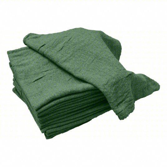 Shop Towel: Shop Towel, New, Green, 12 in x 14 in, 1.5 lb Wt, 25 PK