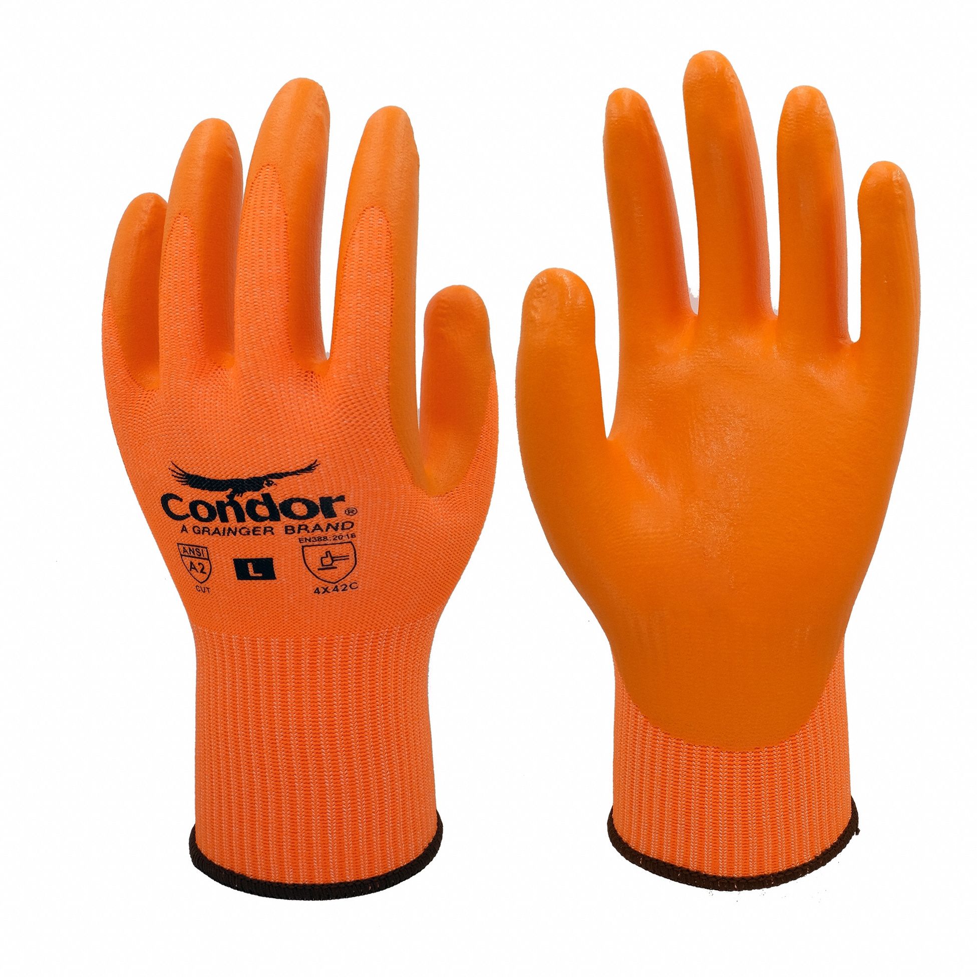 Coated Cut-Resistant Gloves: 2XL ( 11 ), ANSI Cut Level A2, Palm, Dipped, Nitrile, Foam, 1 PR