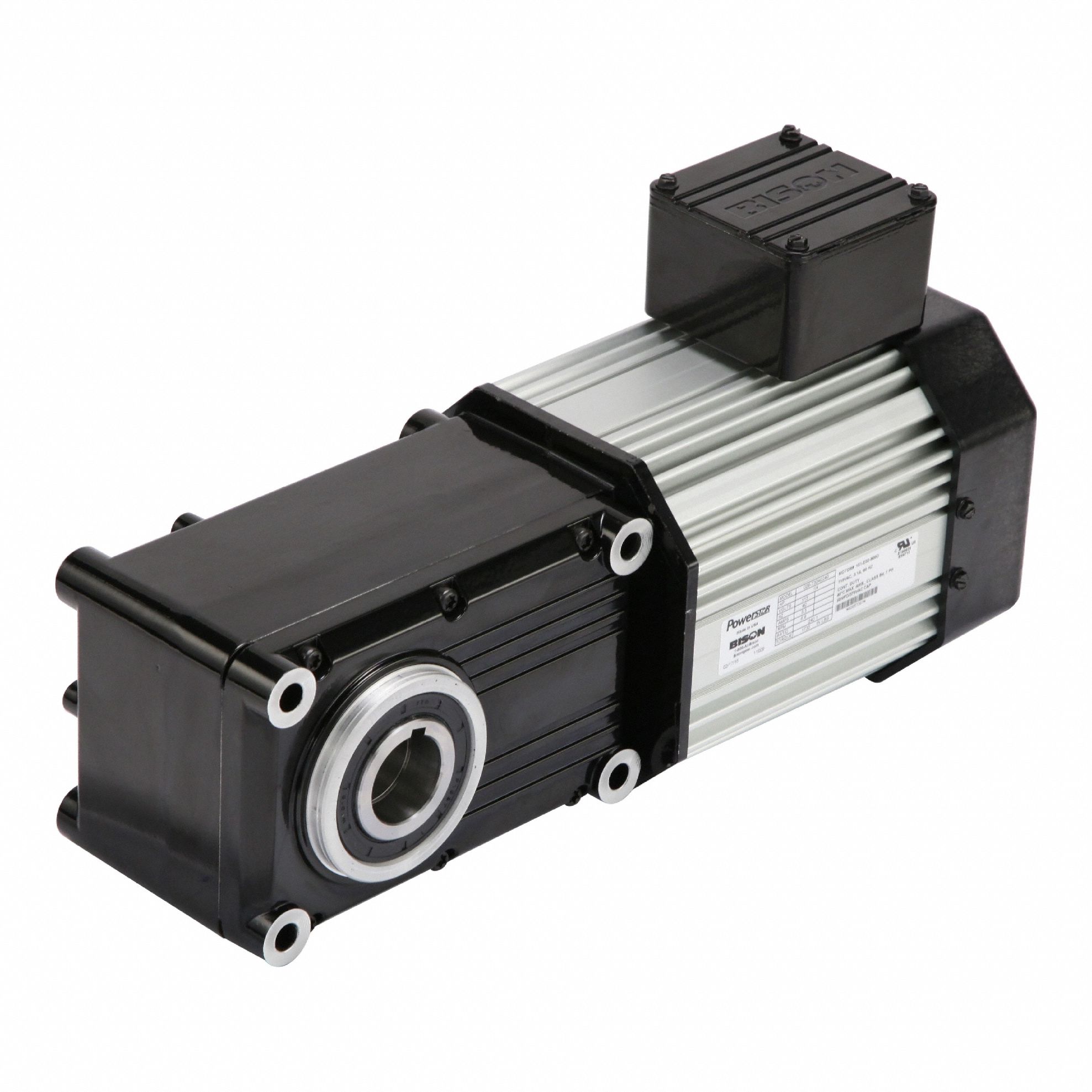 AC Gearmotor: Right Angle, Single Output Shaft, Round, 3-Phase, TEFC, 80 RPM, 0.5 hp Input