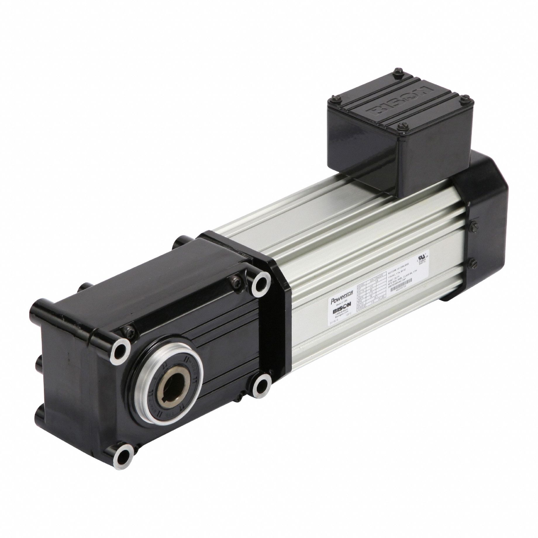 AC Gearmotor: Right Angle, Single Output Shaft, Round, PSC, TEFC, 11 RPM, 363 in-lb Max Torque