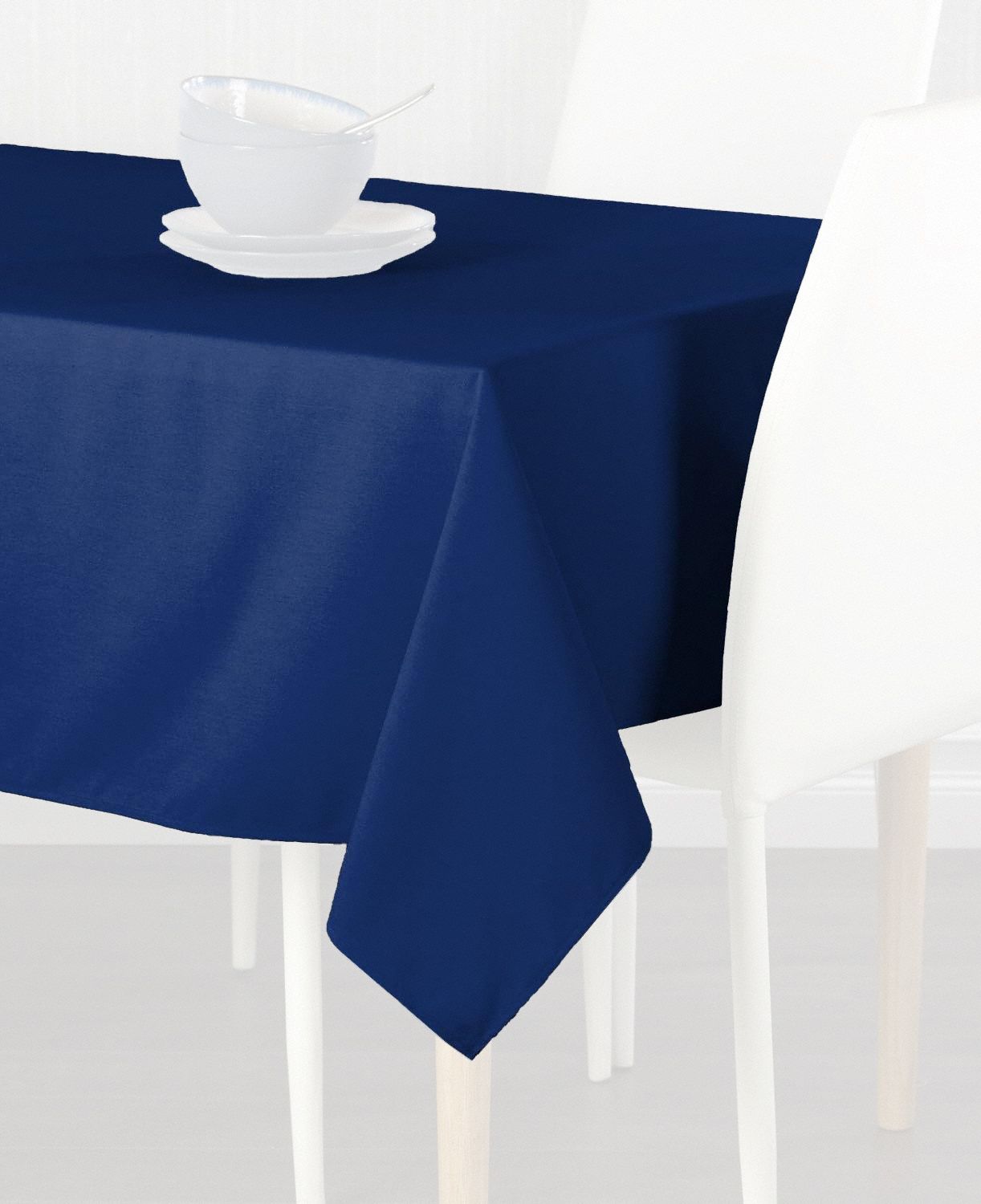 Tablecloth: Rectangle, Royal Blue, 72 in Overall Lg, 52 in Overall Wd, Polyester