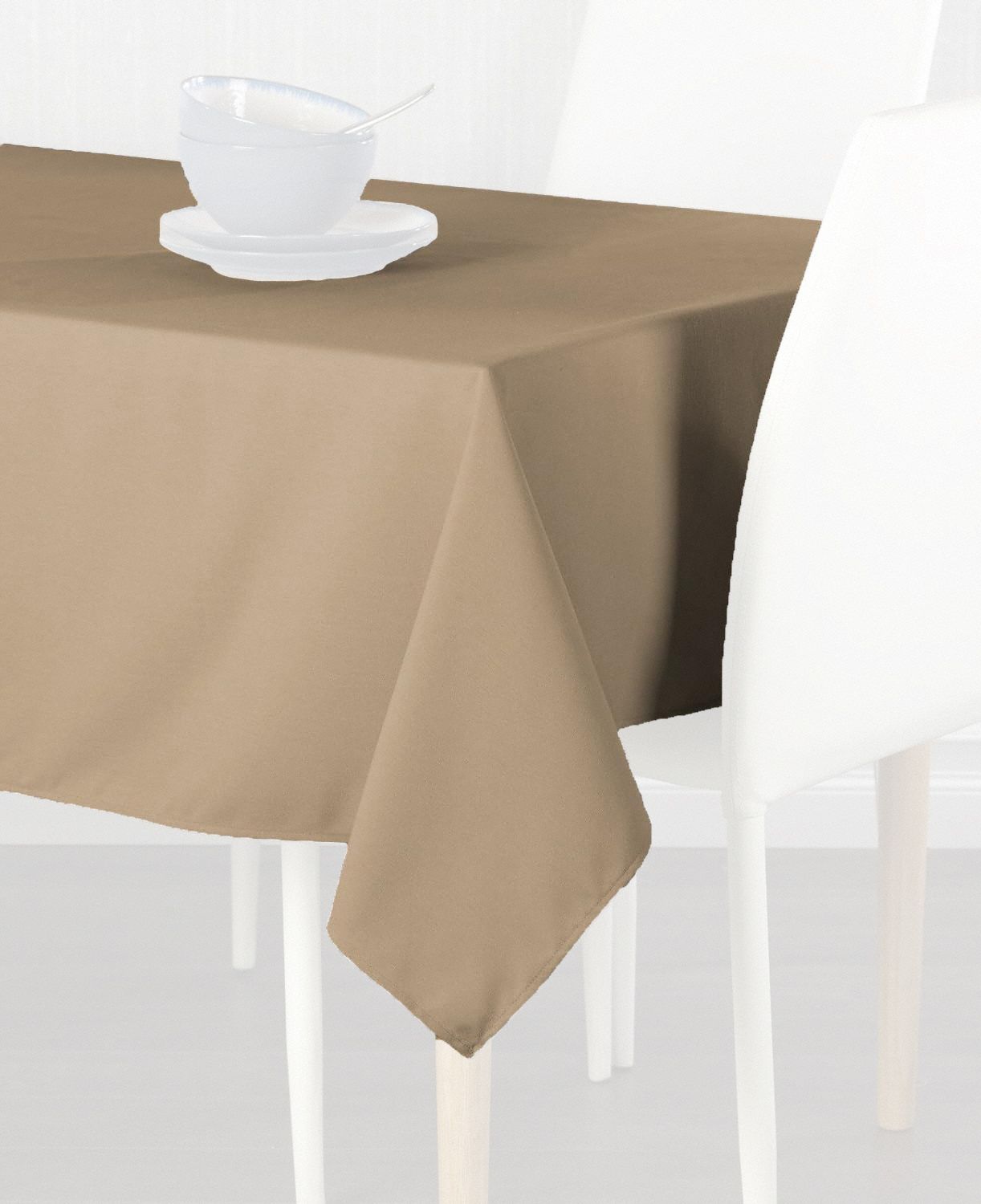 Tablecloth: Rectangle, Sandalwood, 72 in Overall Lg, 52 in Overall Wd, Polyester