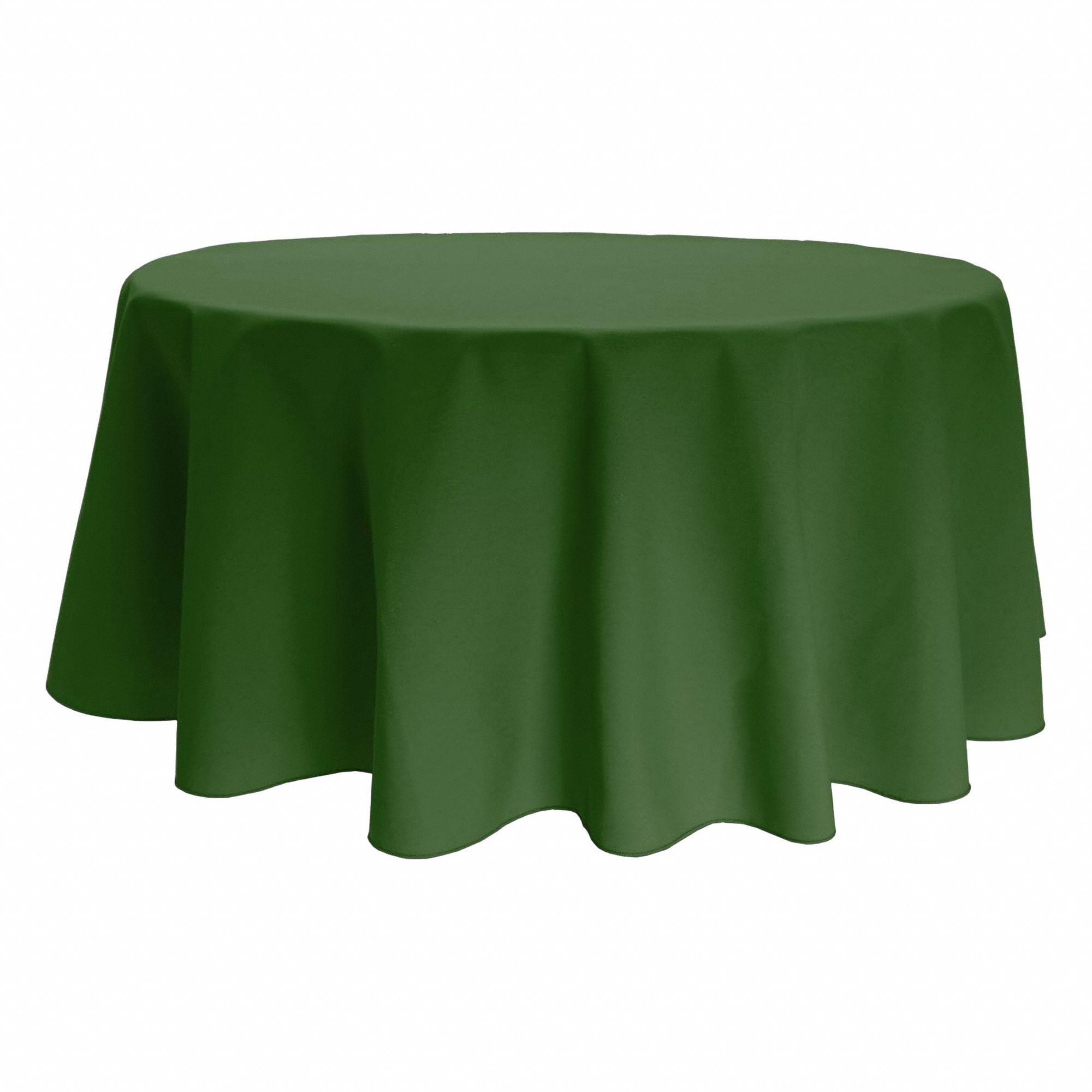 Tablecloth: Round, Forest Green, Polyester, 71 in Dia
