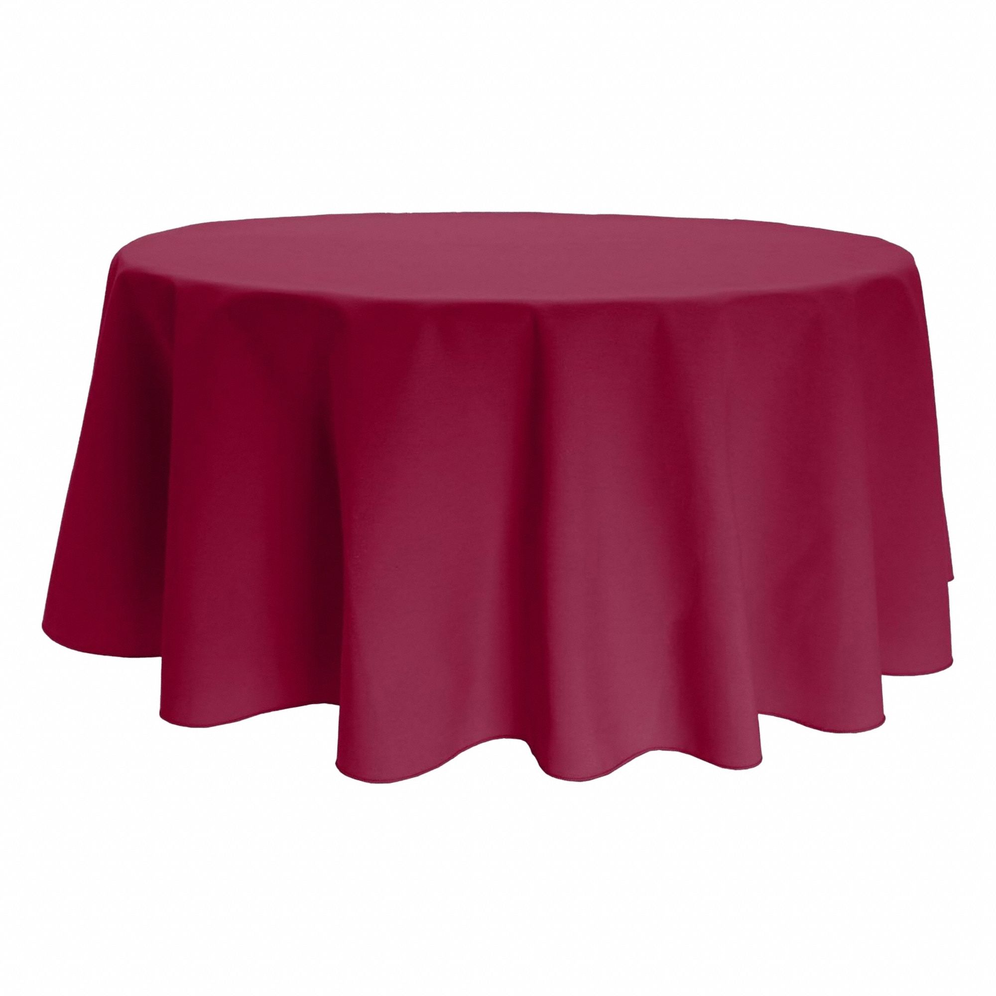 Tablecloth: Round, Red, Polyester, 71 in Dia