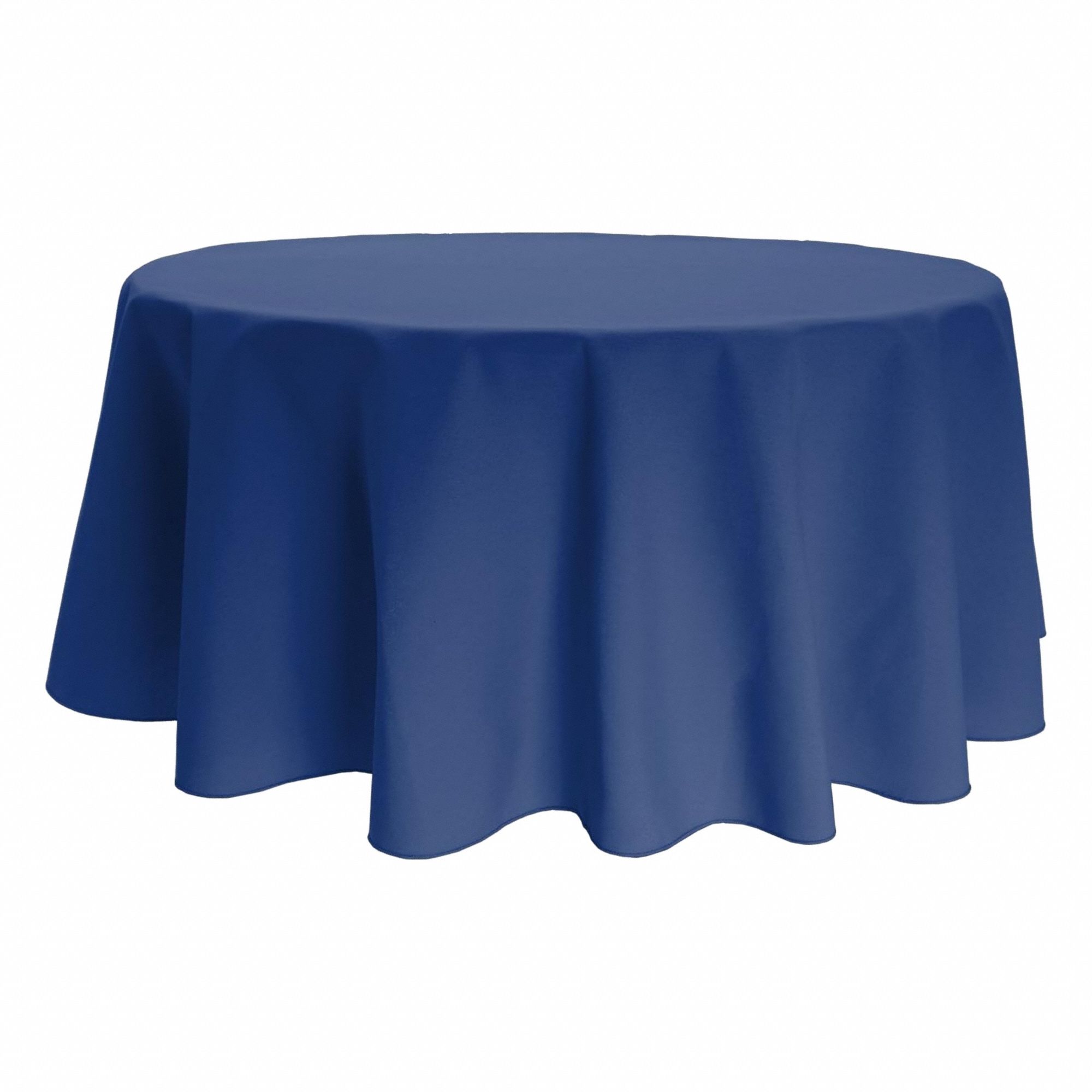 Tablecloth: Round, Royal Blue, Polyester, 71 in Dia