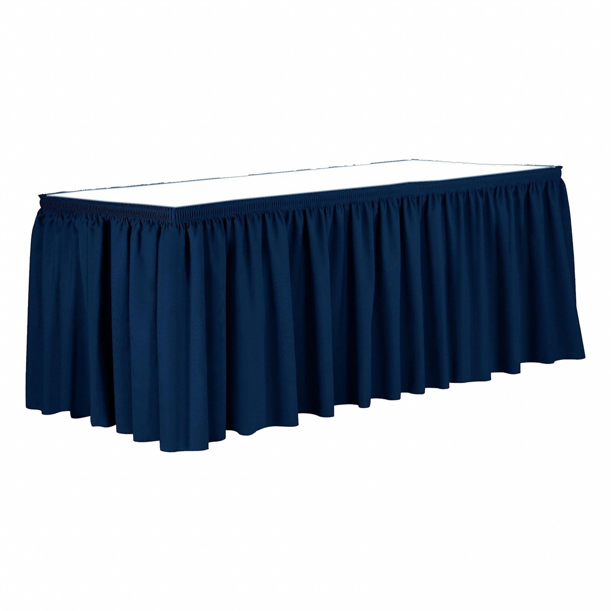Table Skirt: Royal Blue, 13 ft Overall Lg, Poly, Shirred, Hook-and-Loop