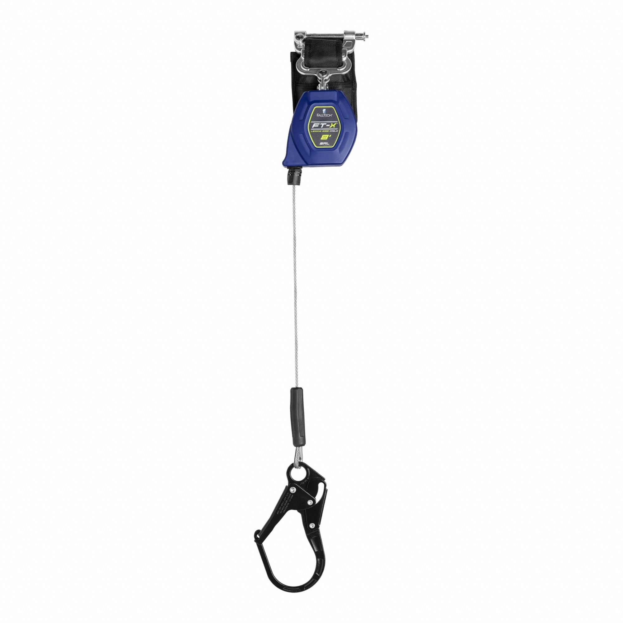 Self Retracting Lifeline: Steel Rebar Hook Anchor, Harness Aluminum Quick-Connect