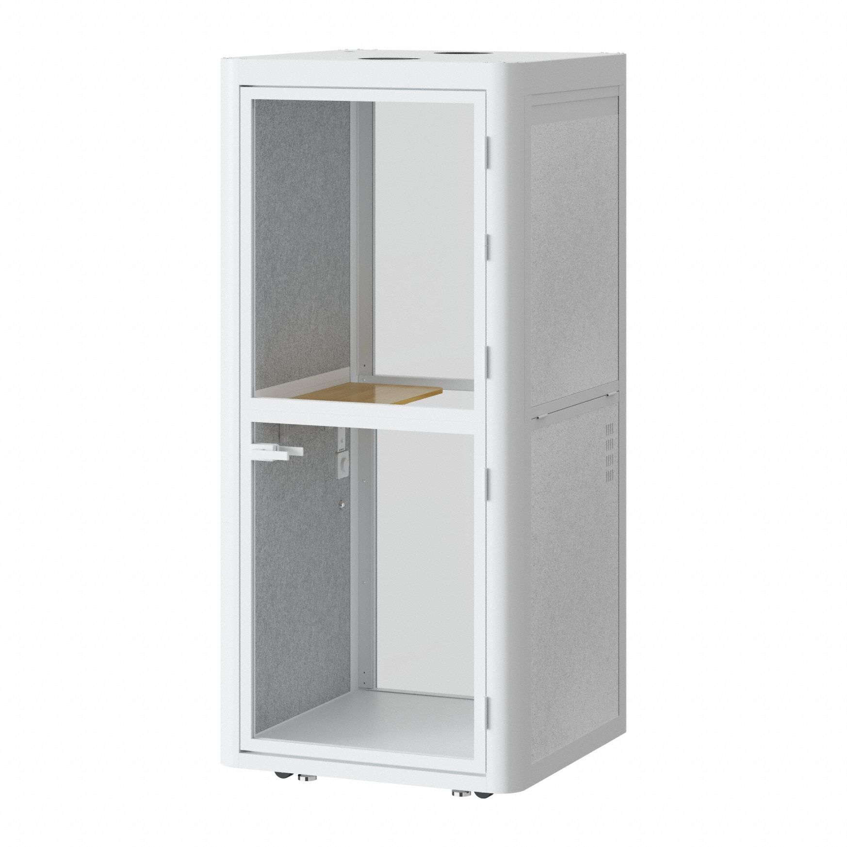 Booth: 1 Seating Positions, White, Aluminum, 89 in Ht - Max, 40 1/8 in, 40 1/8 in, Desk