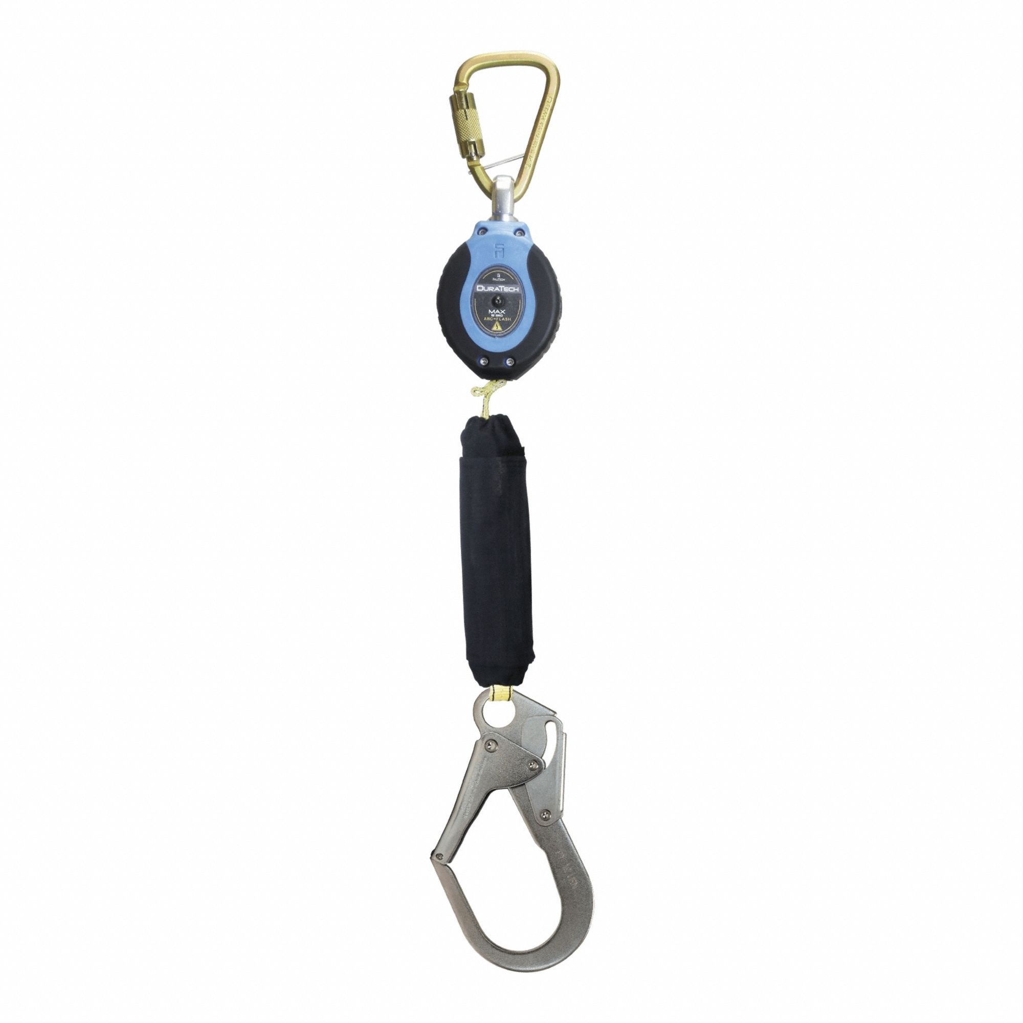 Self-Retracting Lifeline: 2 1/2 inSteel Rebar Hook Anchor, Harness Steel Carabiner