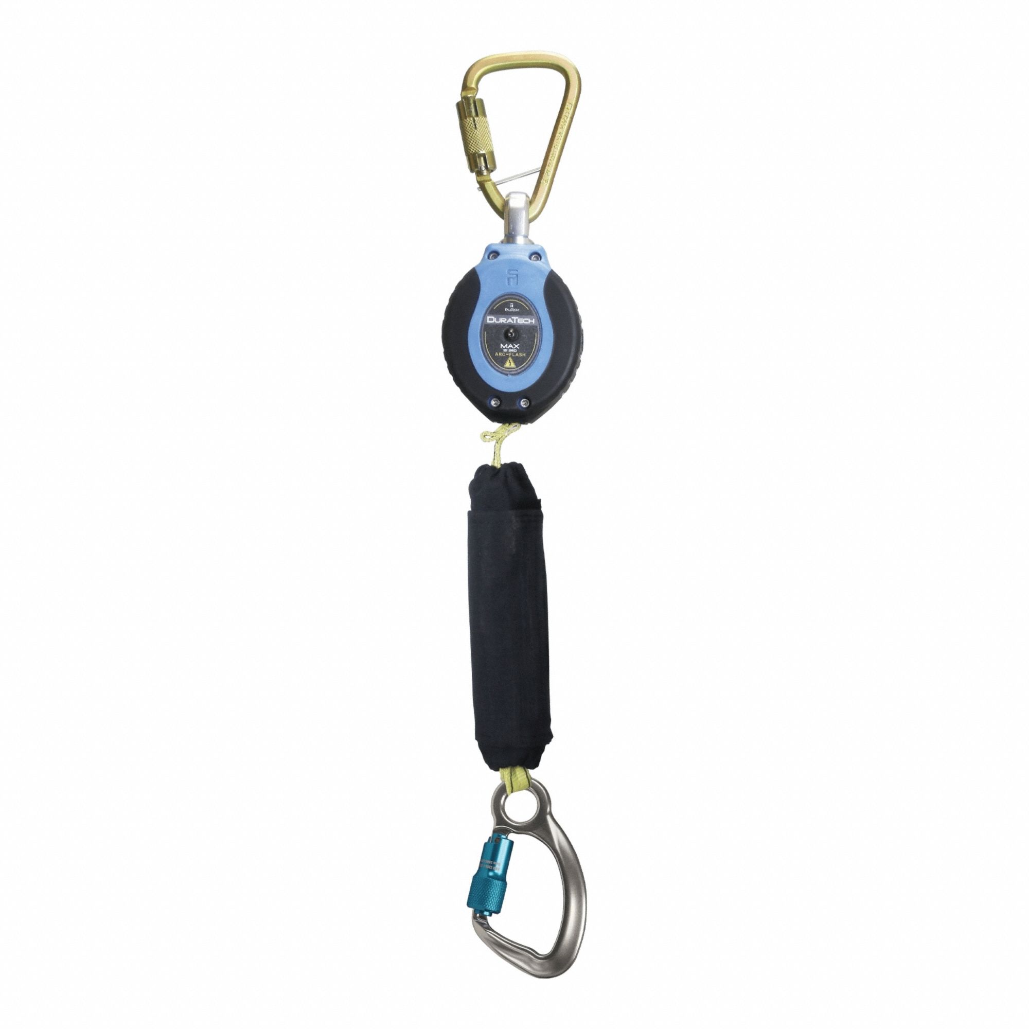 Self-Retracting Lifeline: Aluminum Carabiner Anchor, Harness Steel Carabiner, 9 ft Line