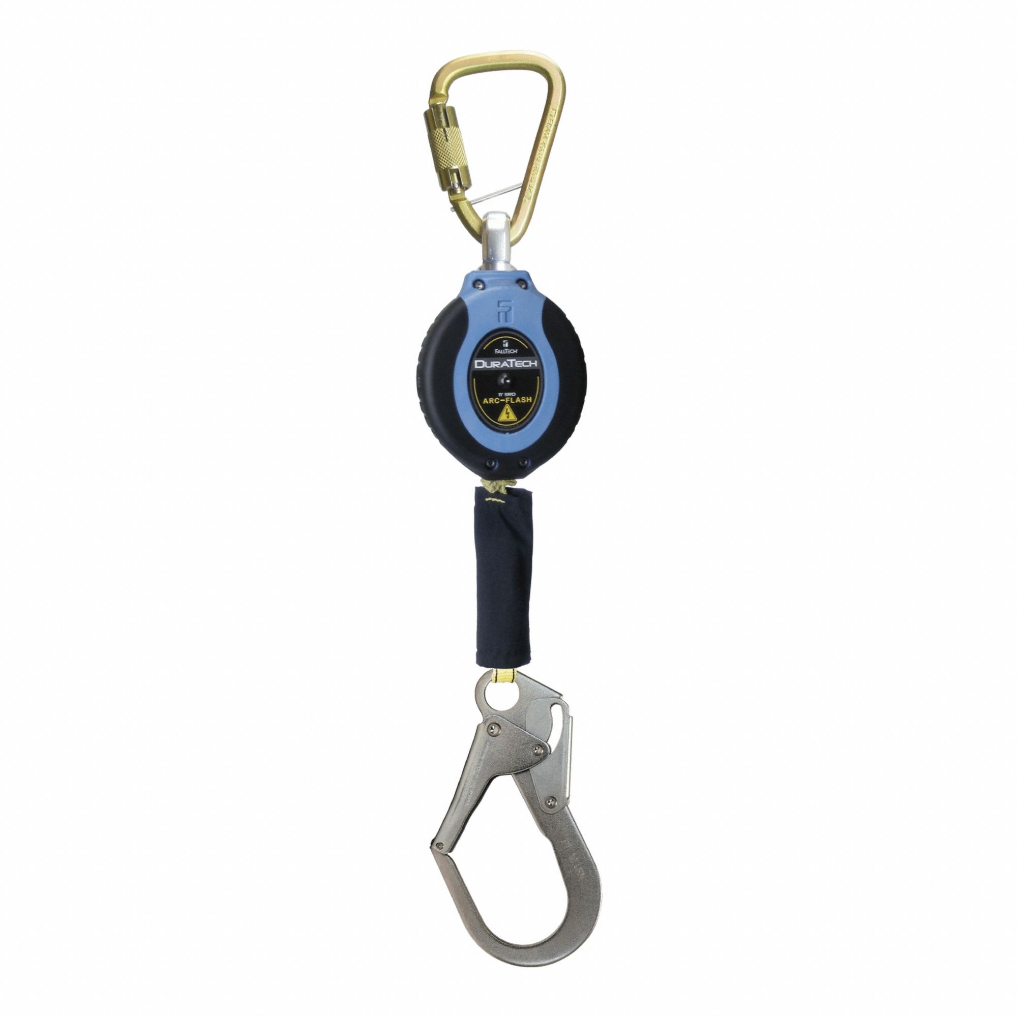 Self-Retracting Lifeline: 2 1/2 inSteel Rebar Hook Anchor, Harness Steel Carabiner