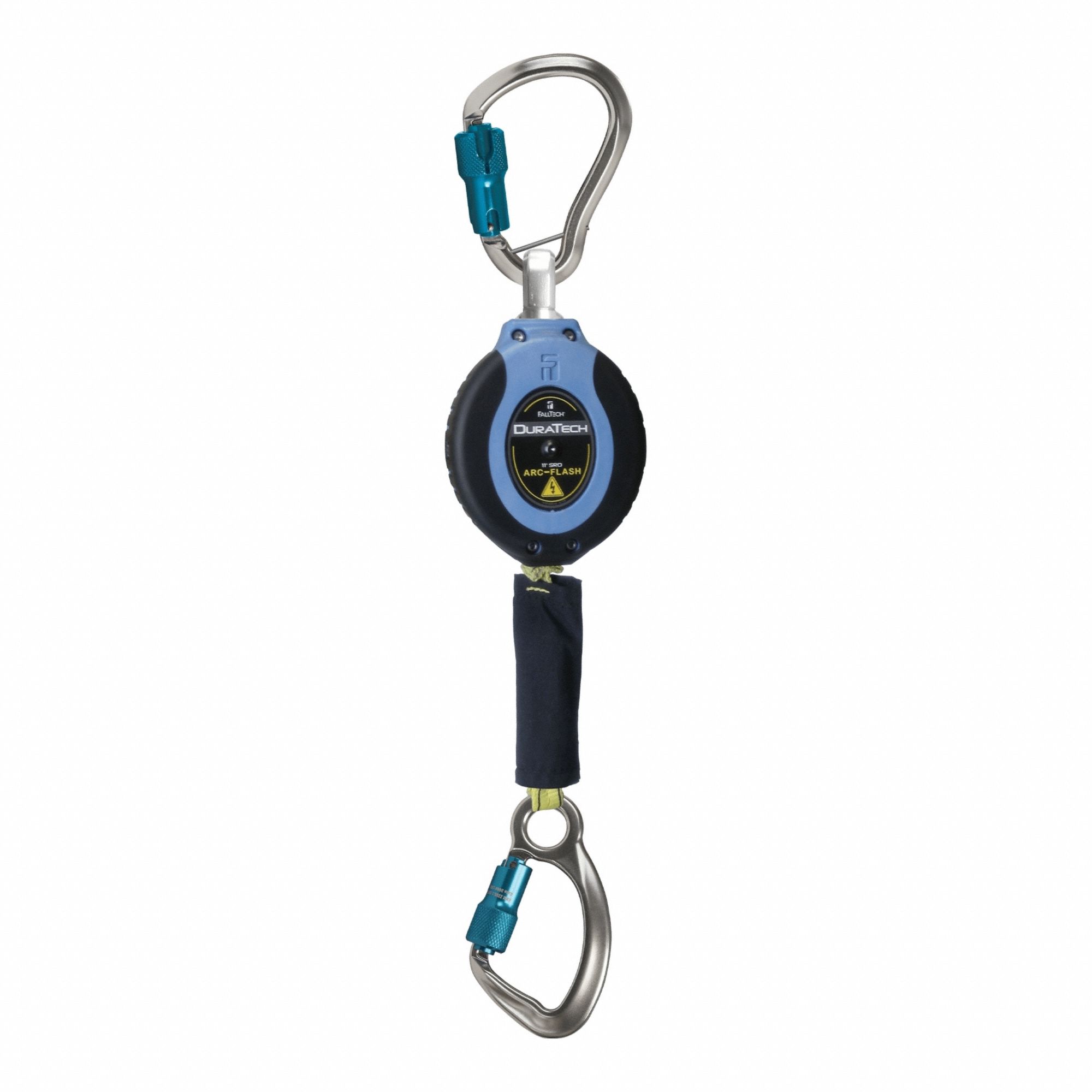 Self-Retracting Lifeline: Aluminum Carabiner Anchor, Harness Steel Carabiner, 11 ft Line