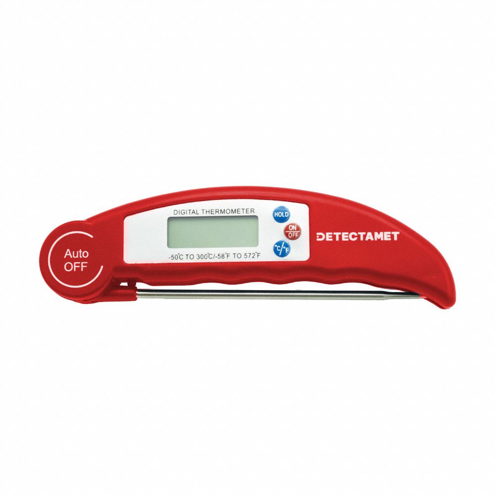 DETECTAMET, INC., Digital, 6 1/8 in Overall Lg, Digital Thermometer ...