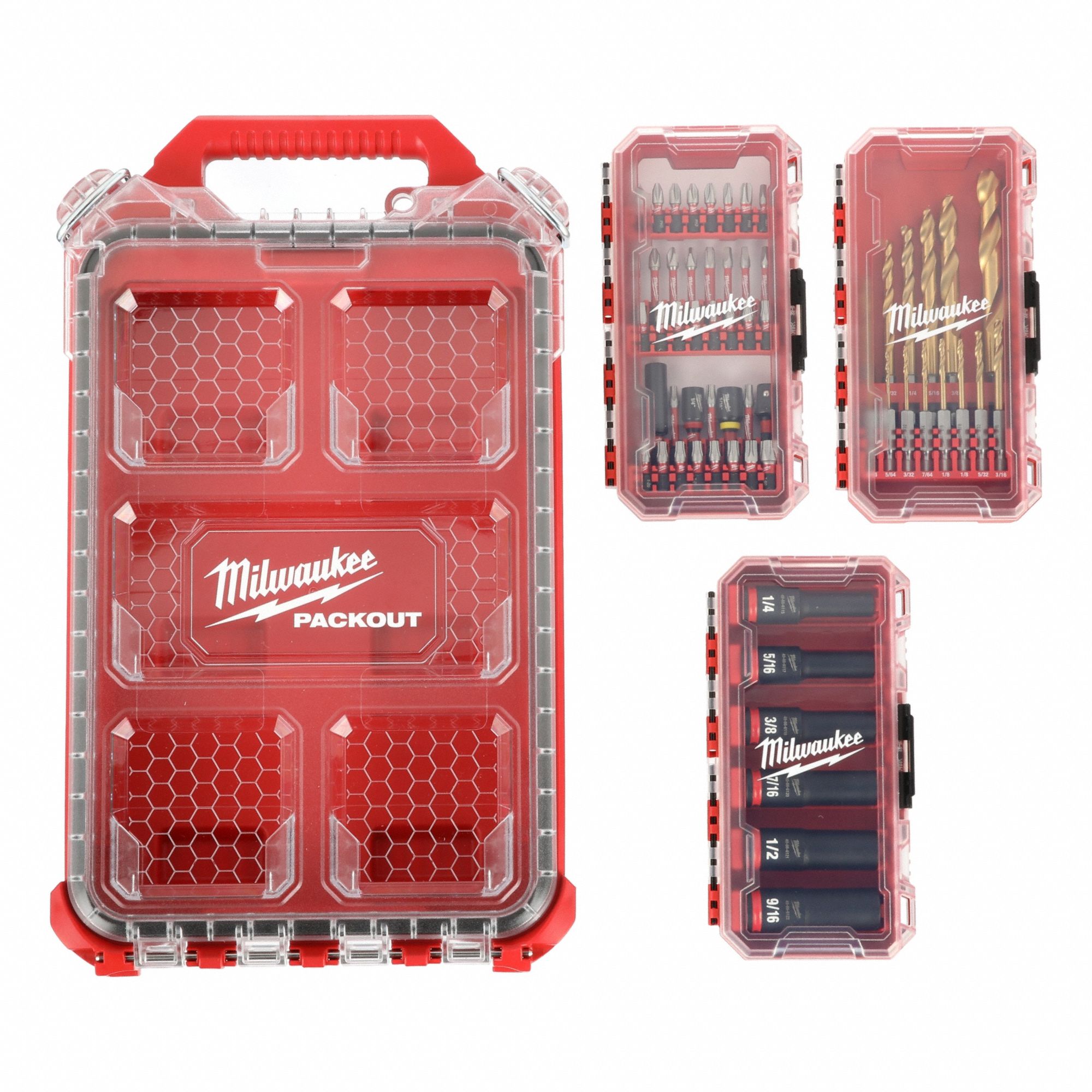 Driver Bit Set: Impact Rated, 60 No. of Pieces, Std, Phillips/Square/Torx® Head, Hex