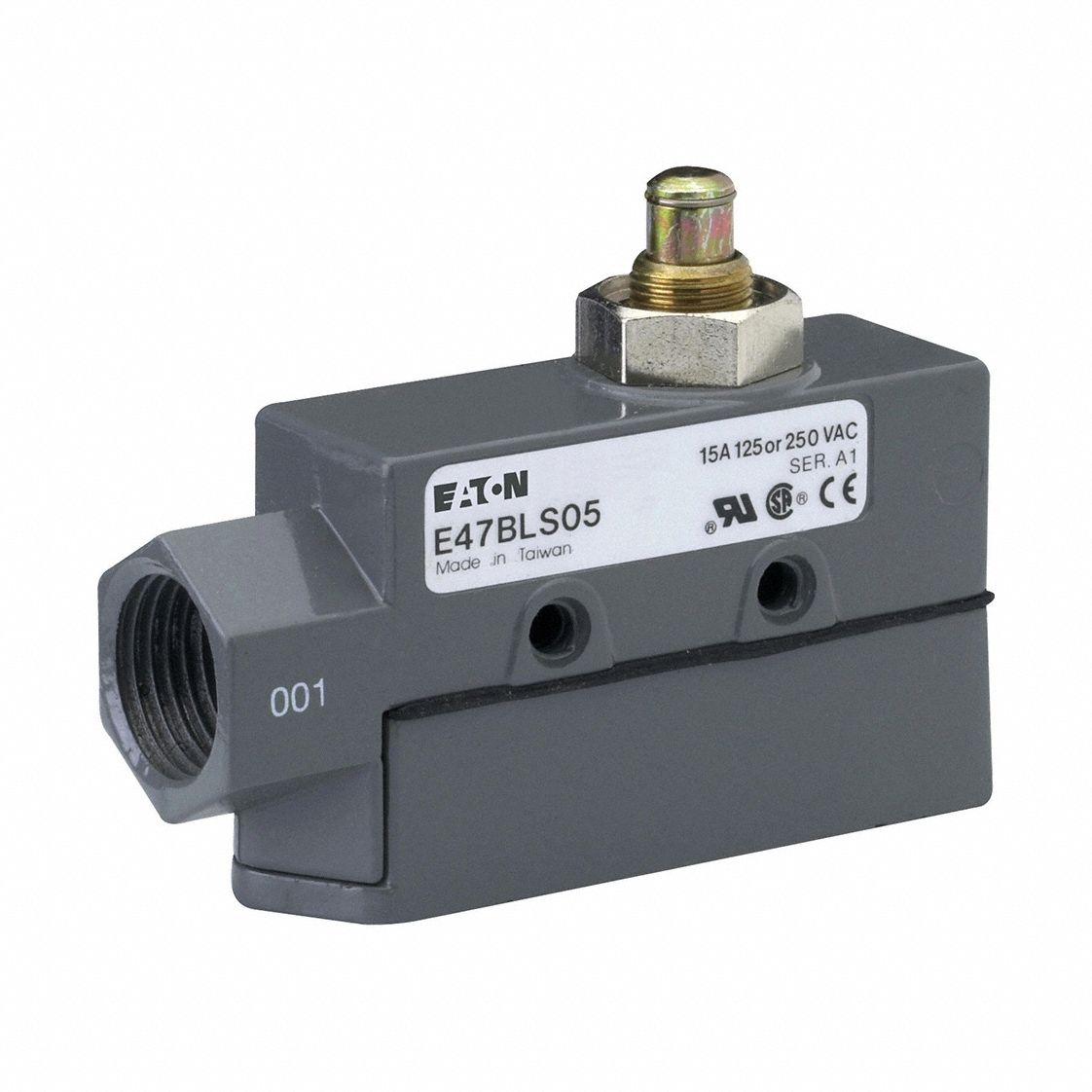 Snap Action Switch: Plunger Actuator, SPDT, Screw Terminals