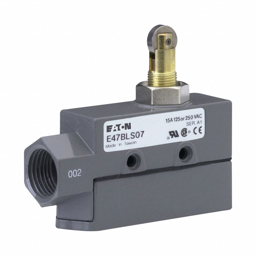 Snap Action Switch: Roller Plunger Actuator, SPDT, Screw Terminals