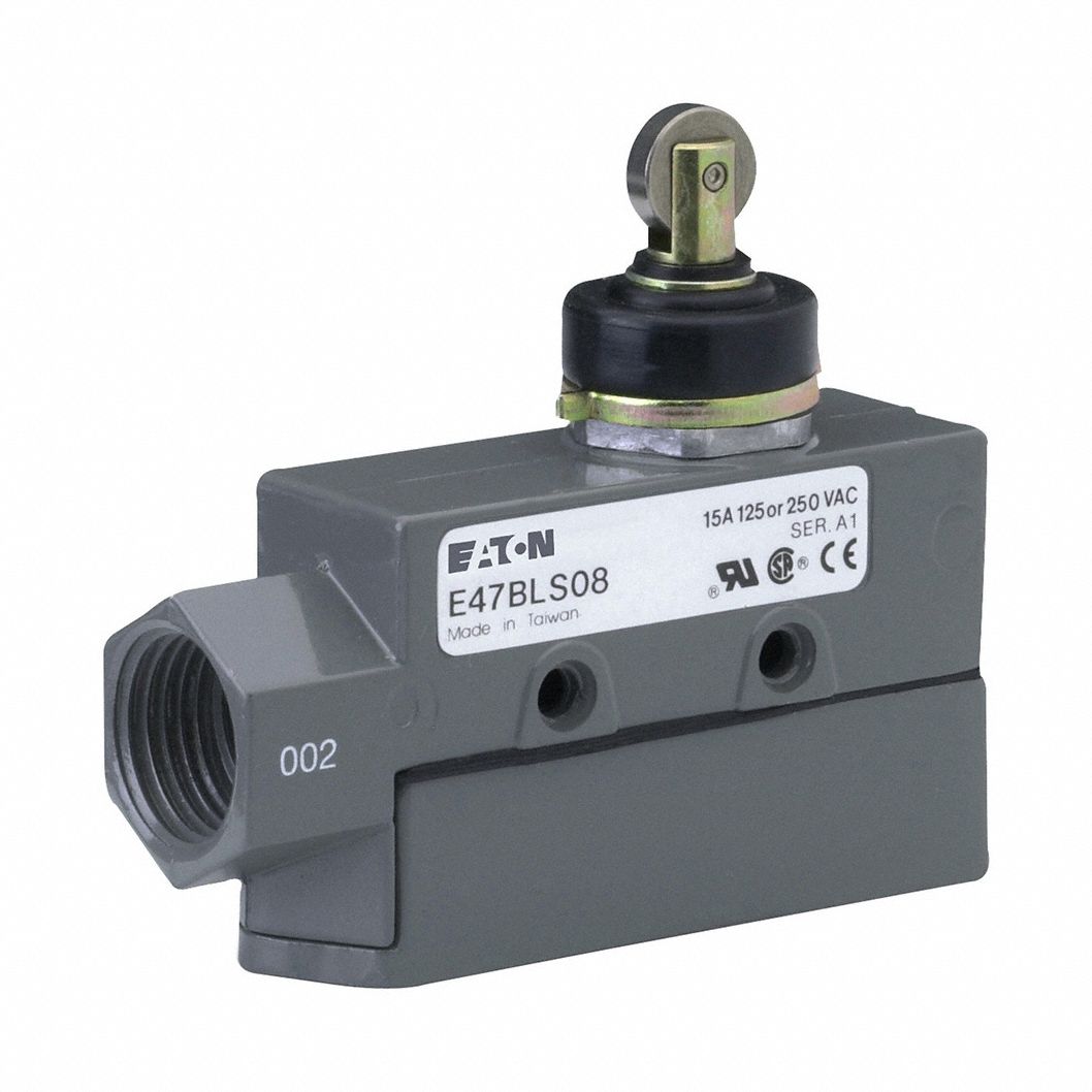 Snap Action Switch: Roller Plunger Actuator, SPDT, Screw Terminals