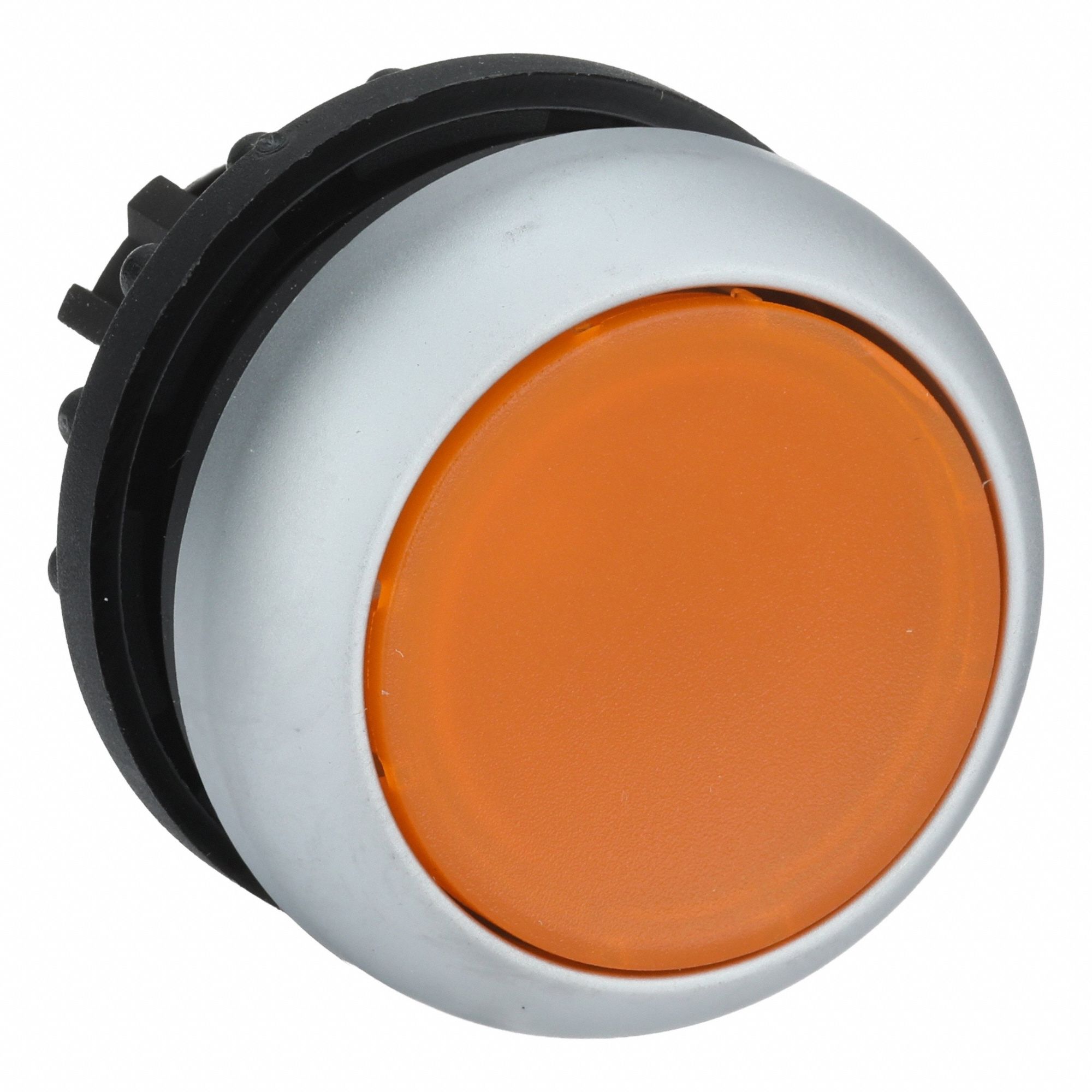 Flush Push Button: Amber, 22 mm Mounting Size, Non-Metallic, Momentary